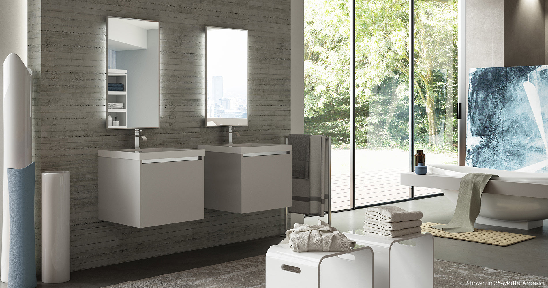 matte ardesia vanity
