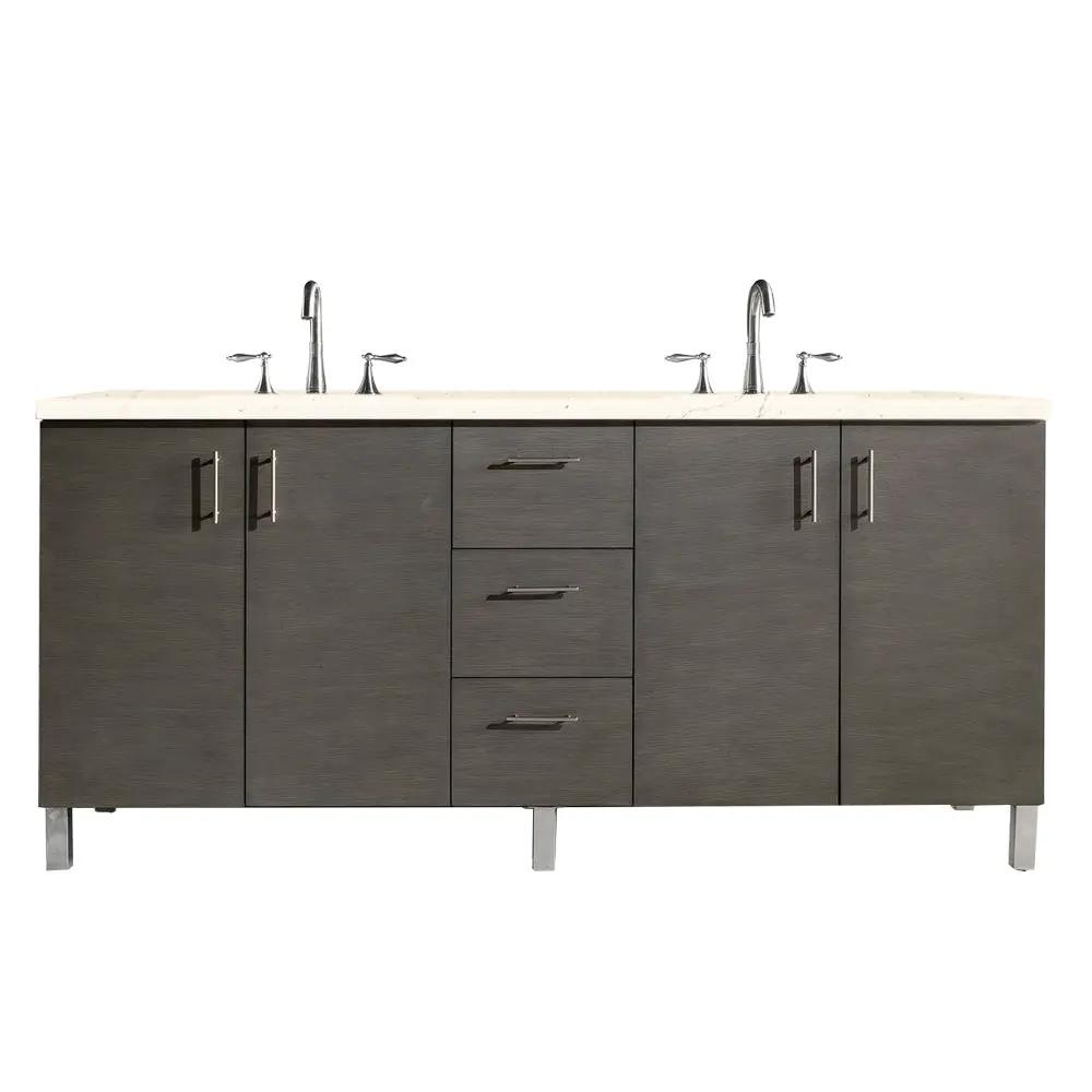 James Martin Metropolitan 72" Double Vanity Set - Silver Oak by James Martin Vanities