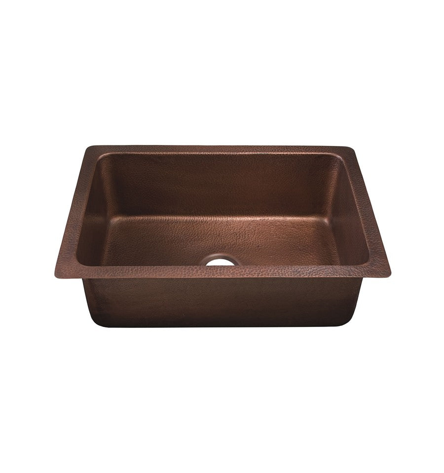 antique copper hammered sink