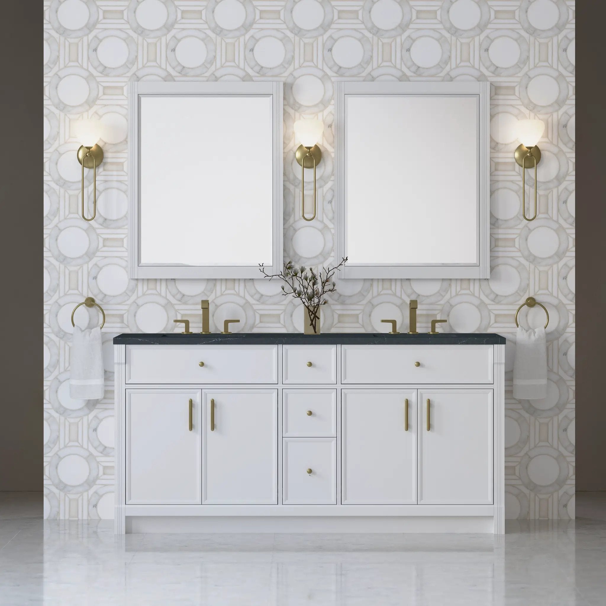 bright white vanity