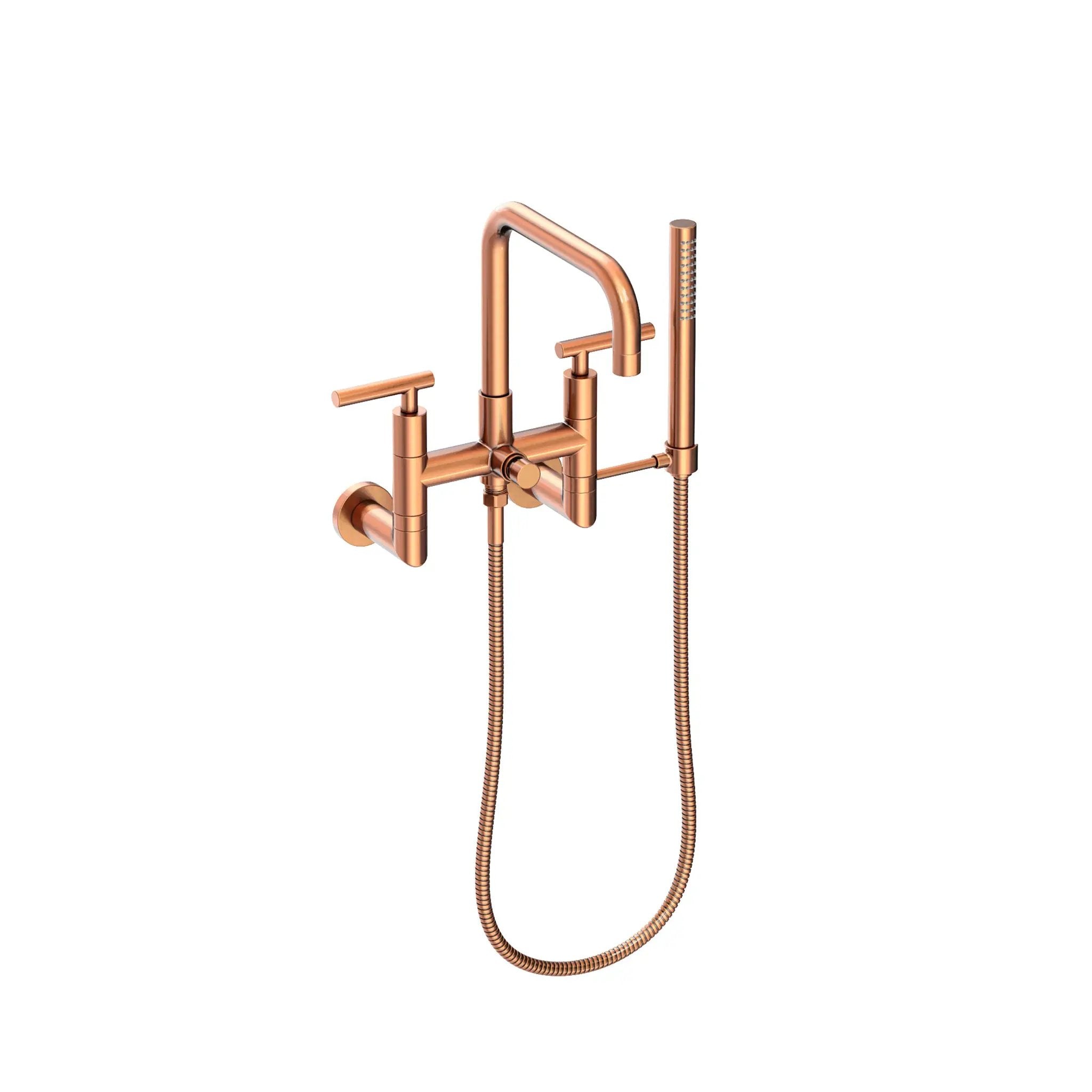 Newport Brass East Square Exposed Tub & Hand Shower Set - Wall Mount by Newport Brass