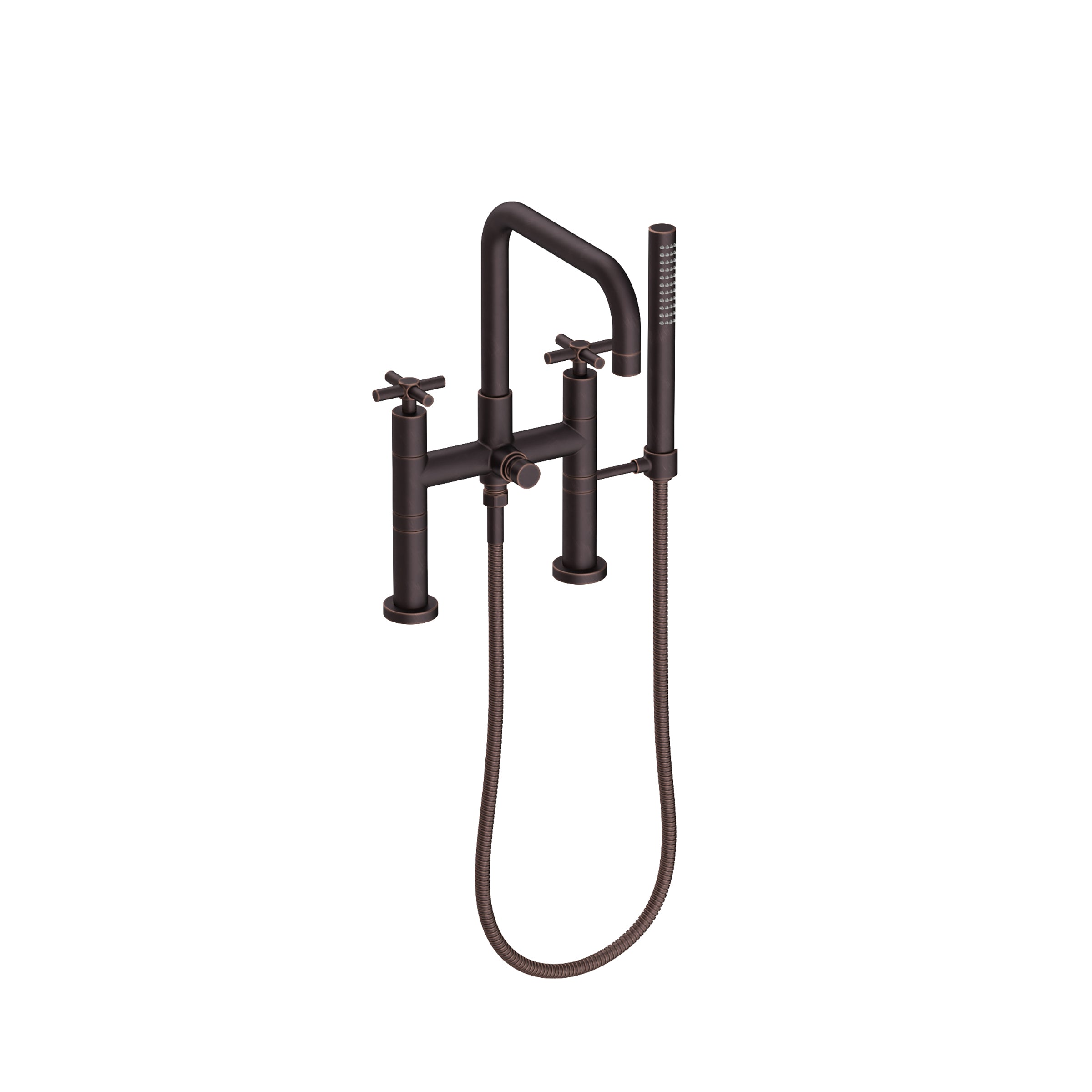 Newport Brass East Square Exposed Tub & Hand Shower Set - Deck Mount