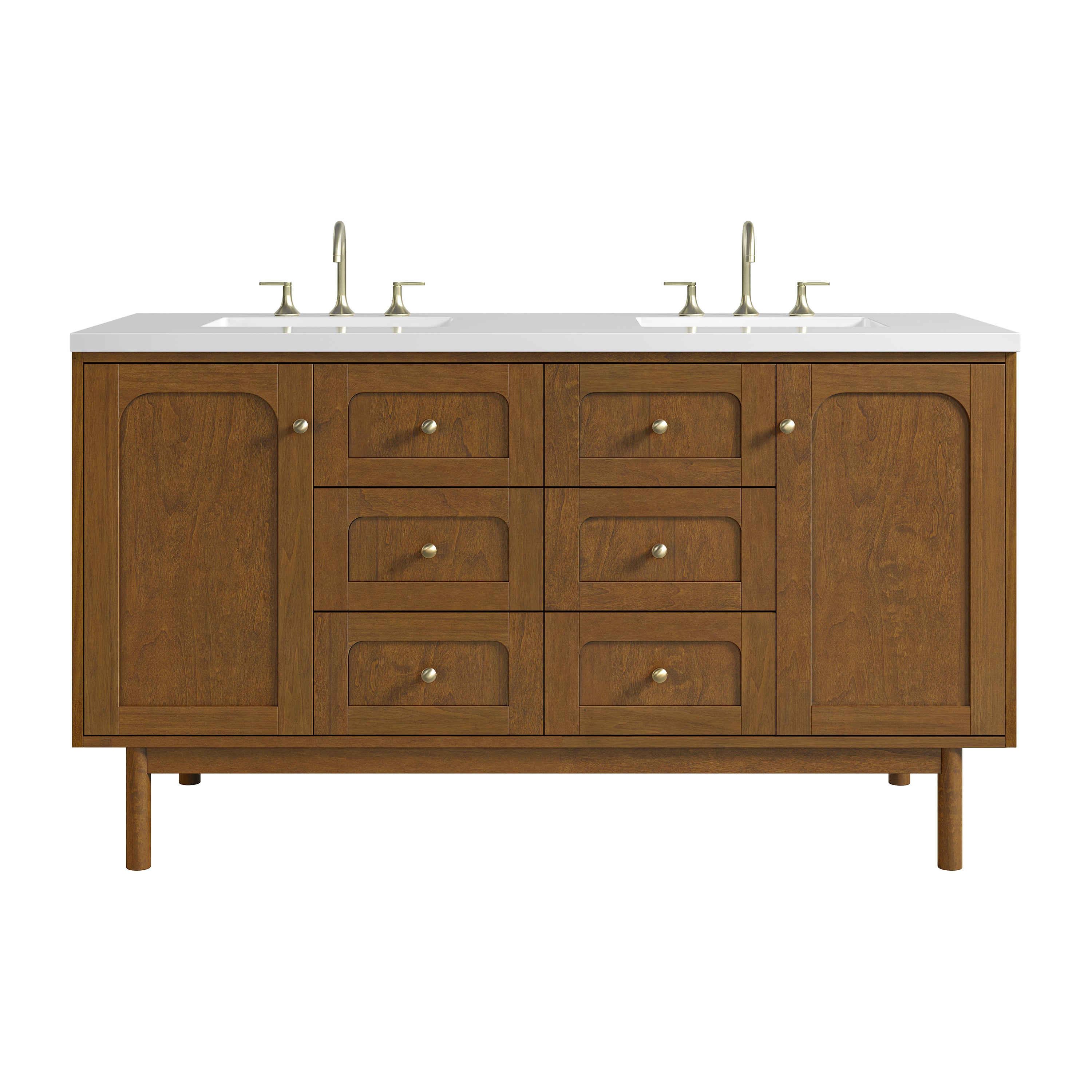 James Martin Laurent 60" Double Vanity Set - Honey Oak