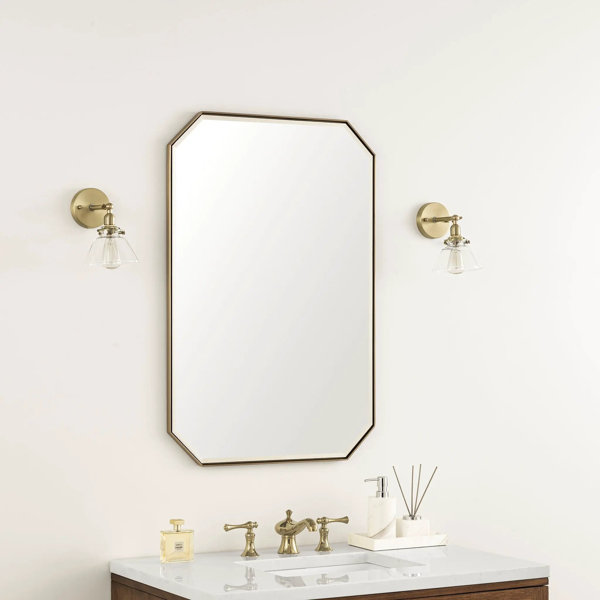champagne brass mirror