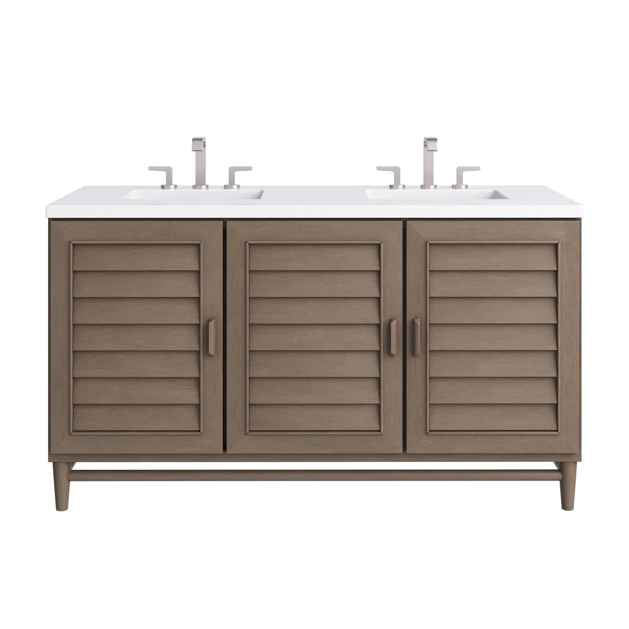 James Martin Portland 60" Double Vanity Set - Whitewashed Walnut by James Martin Vanities