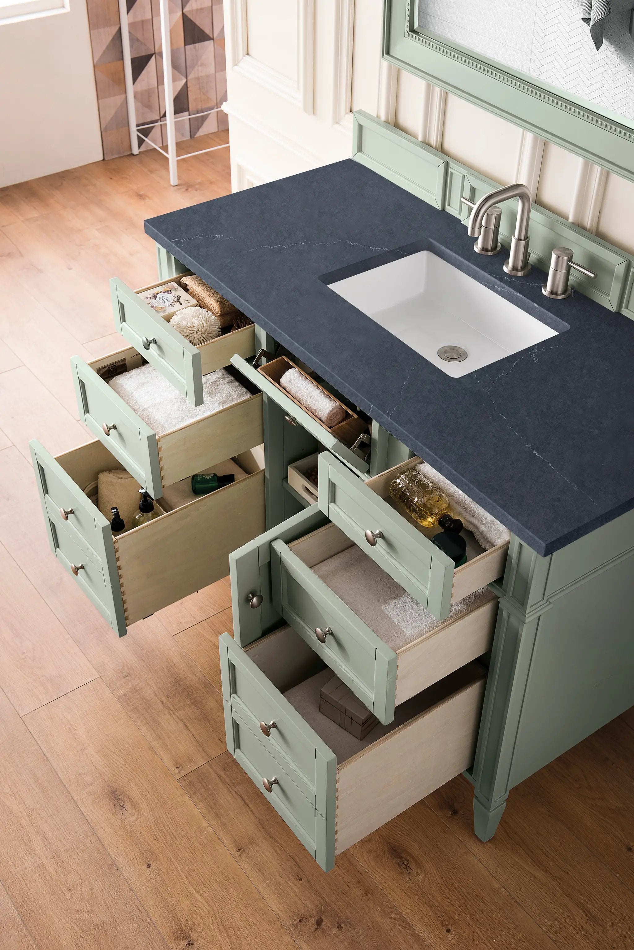 sage green vanity