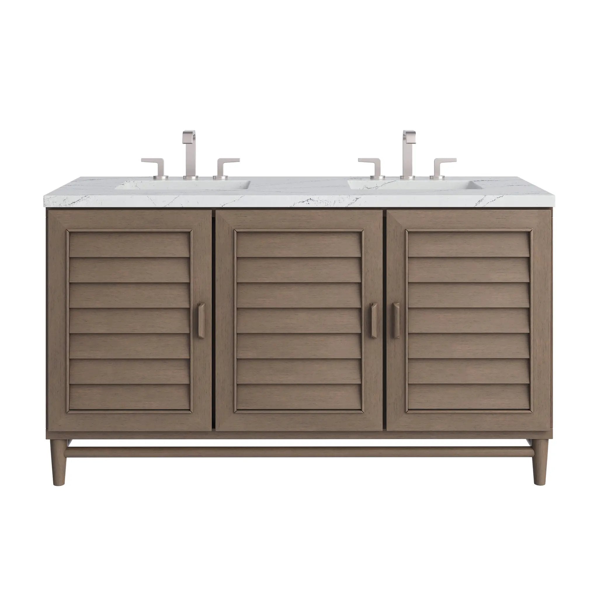 James Martin Portland 60" Double Vanity Set - Whitewashed Walnut by James Martin Vanities
