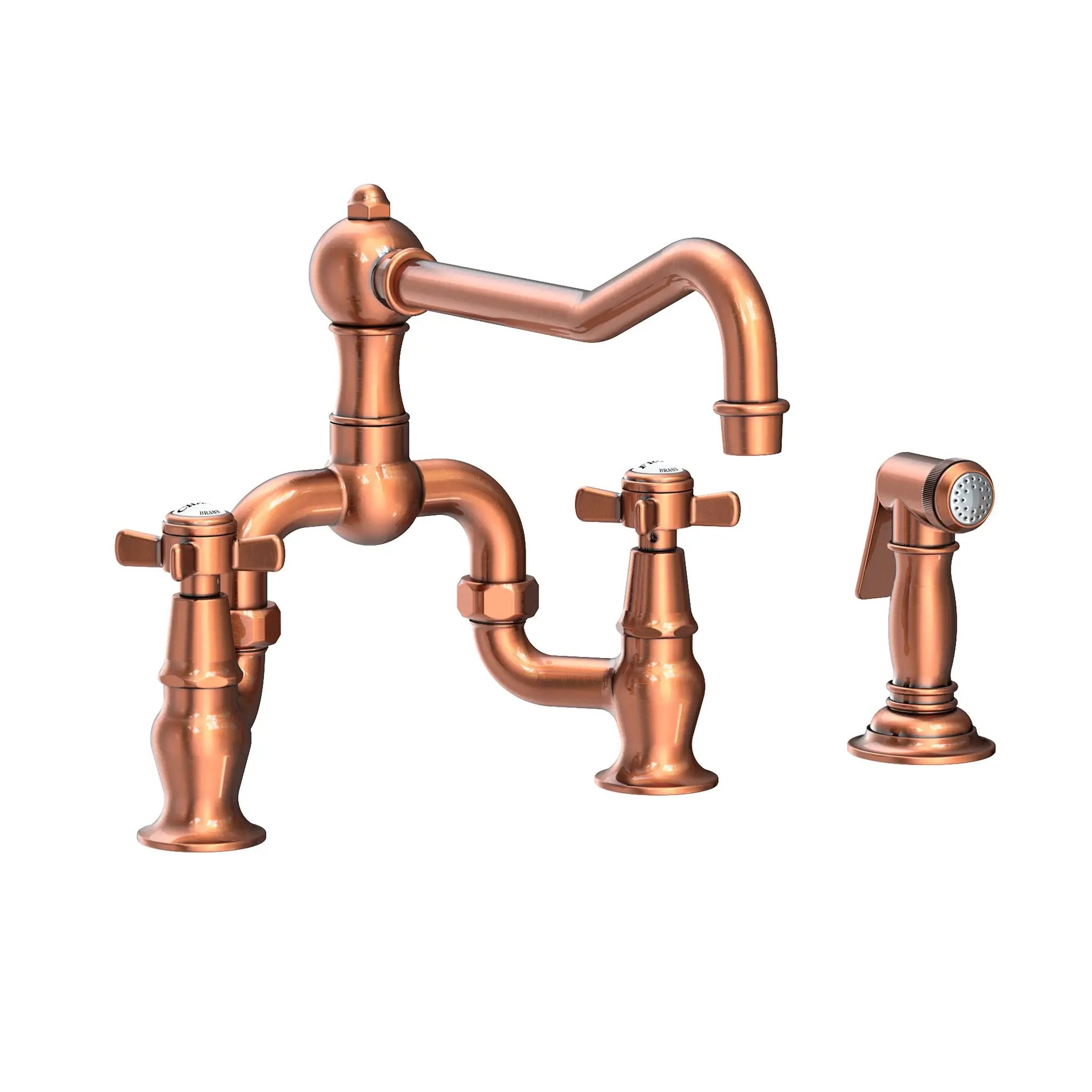 Newport Brass Fairfield Kitchen Bridge Faucet with Side Spray by Newport Brass