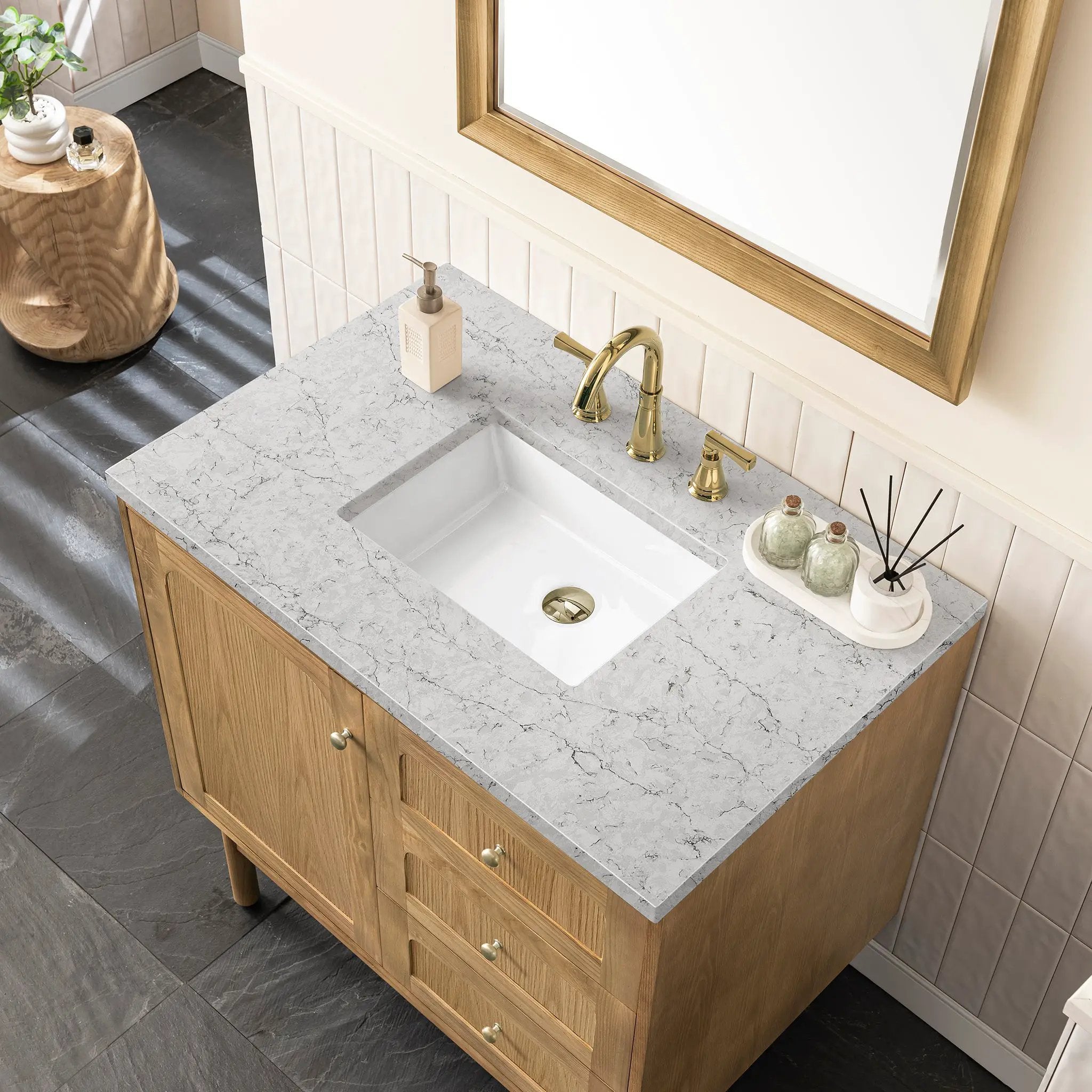 light natural oak vanity