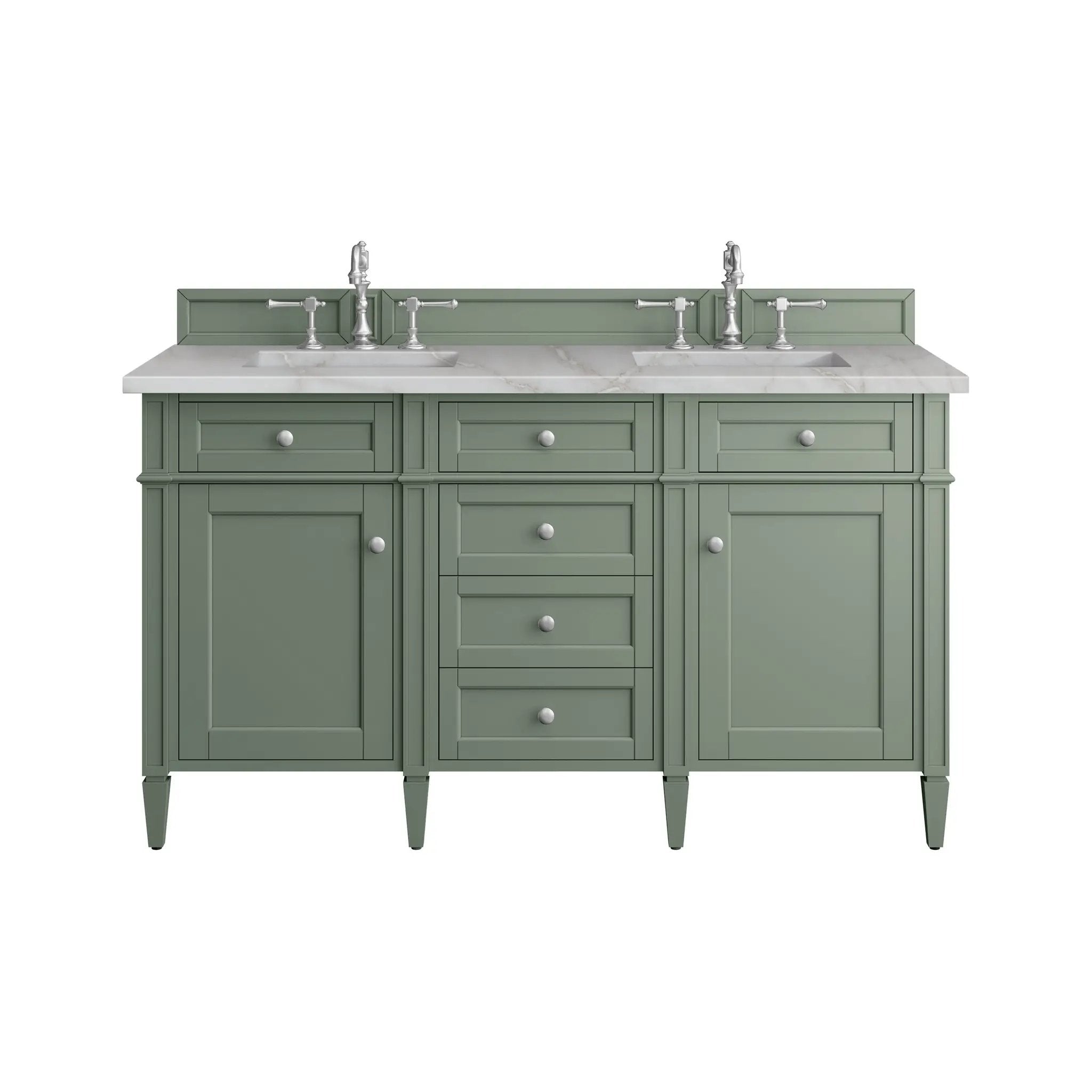 James Martin Brittany 60" Double Vanity Set - Smokey Celadon by James Martin Vanities