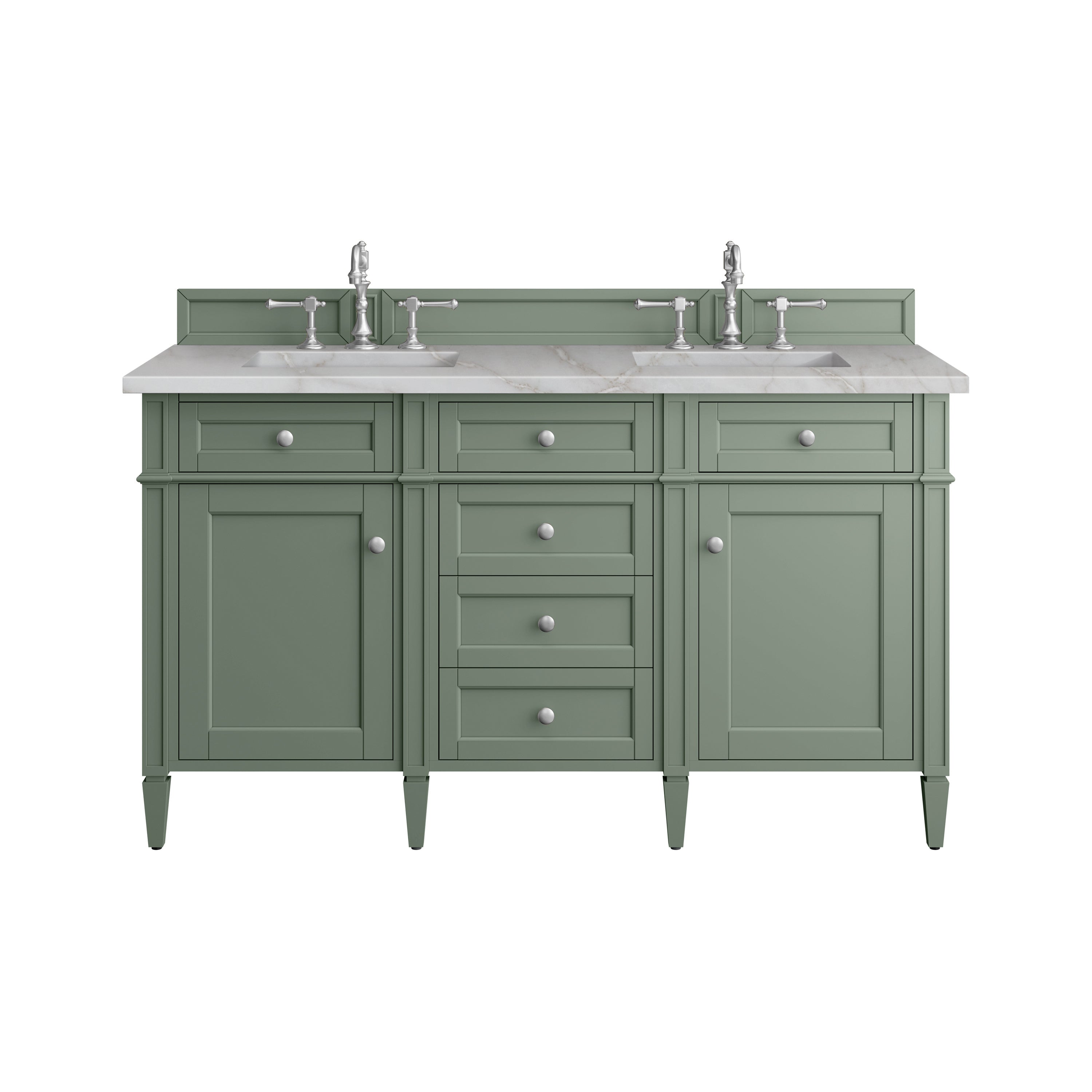 James Martin Vanities Brittany 60" Double Vanity - Smokey Celadon