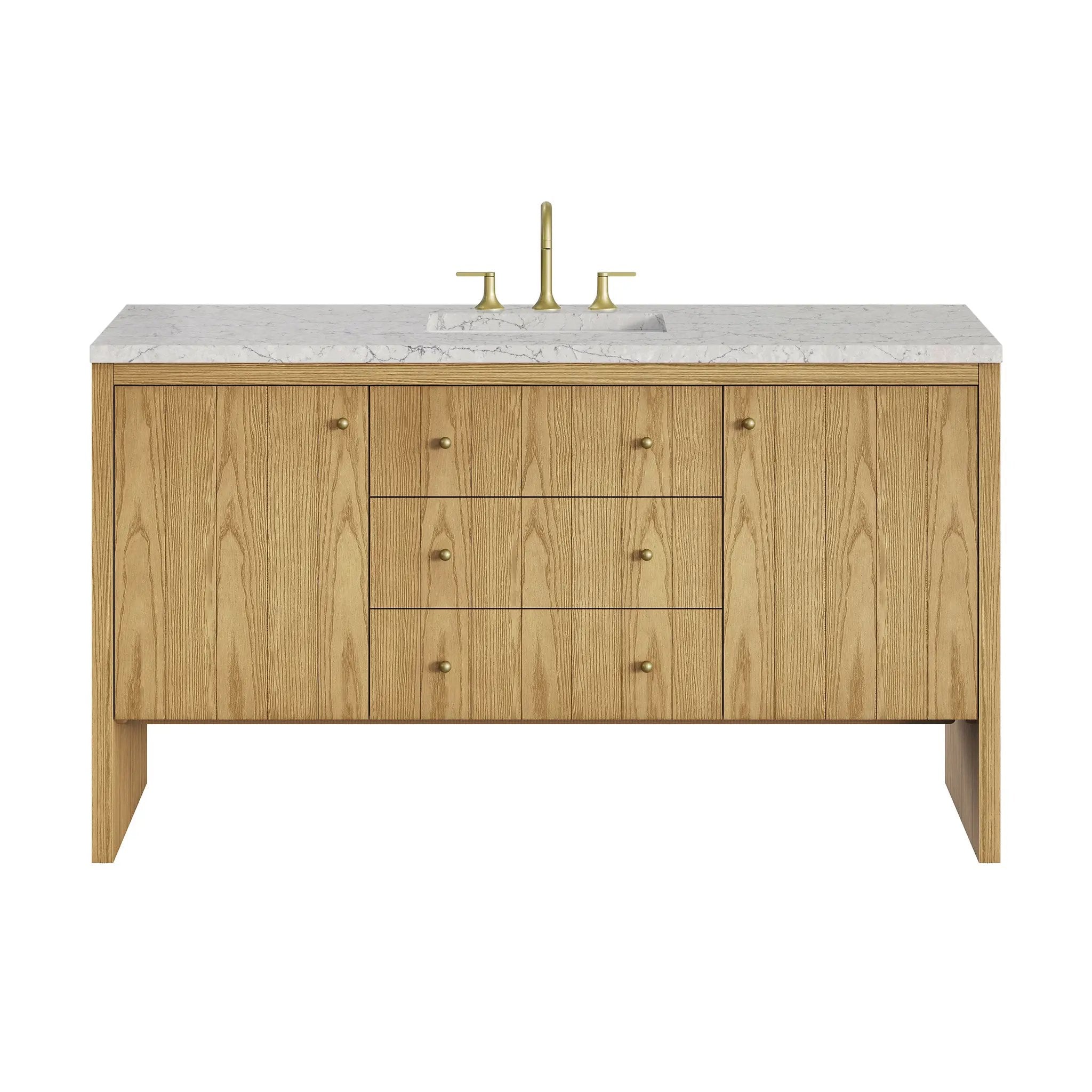 James Martin Hudson 60" Single Vanity Set - Light Natural Oak by James Martin Vanities