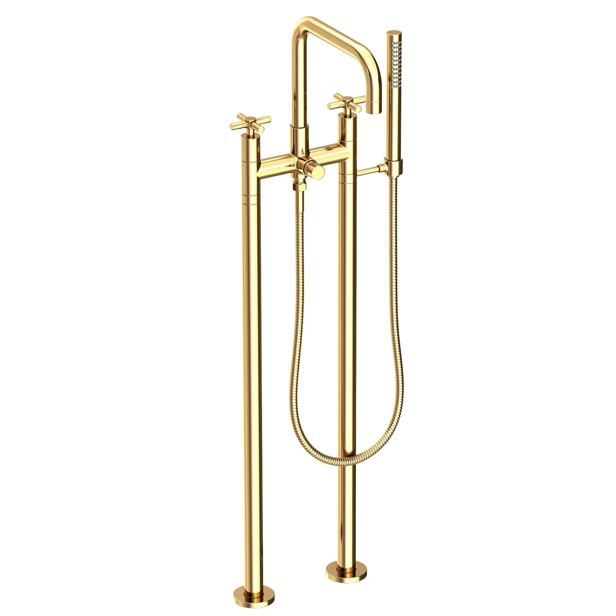 Newport Brass East Square Exposed Tub & Hand Shower Set w/Risers by Newport Brass