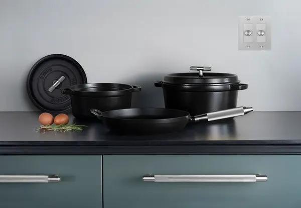 black/steel pan
