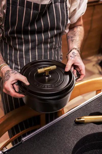 black/brass cocotte