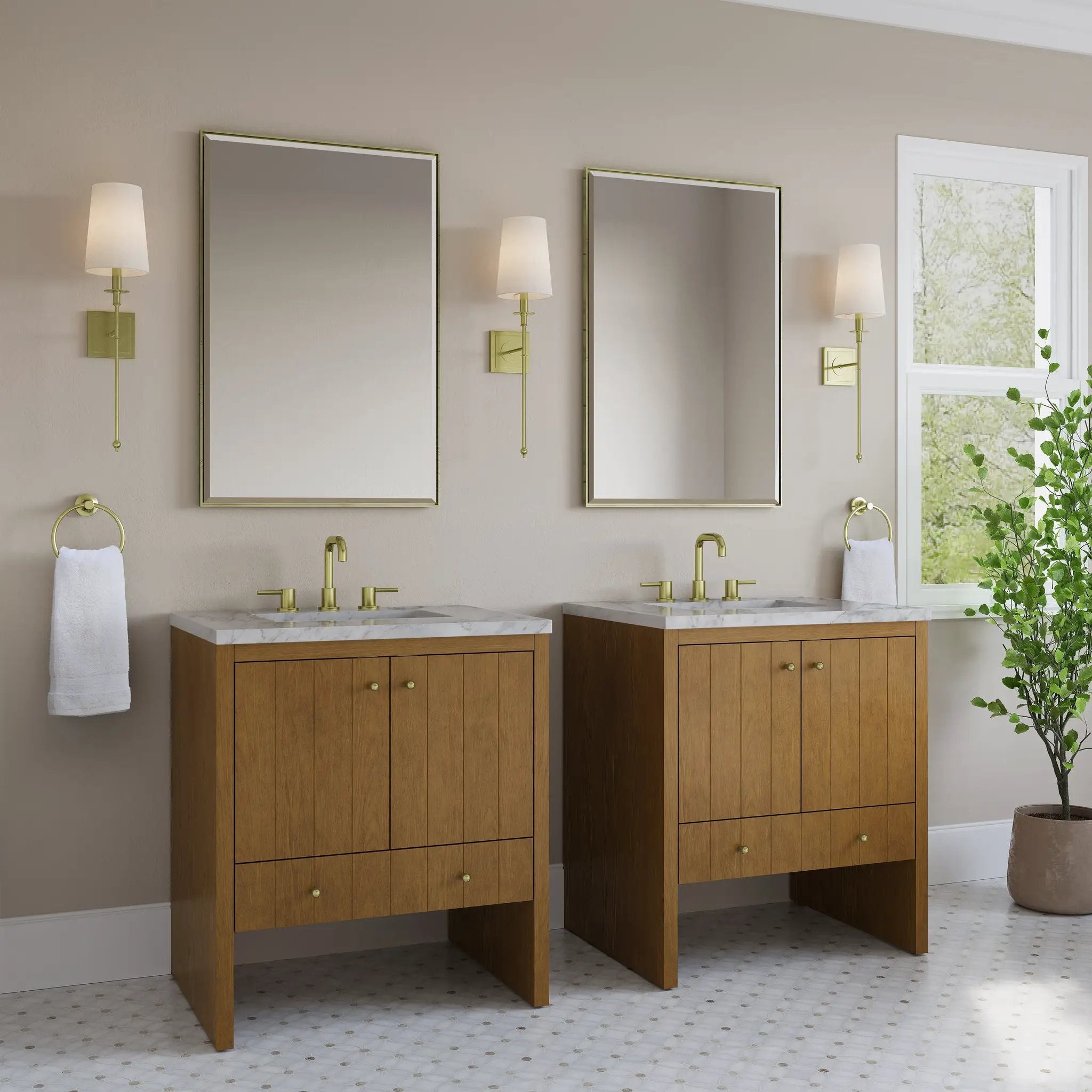 honey oak vanity