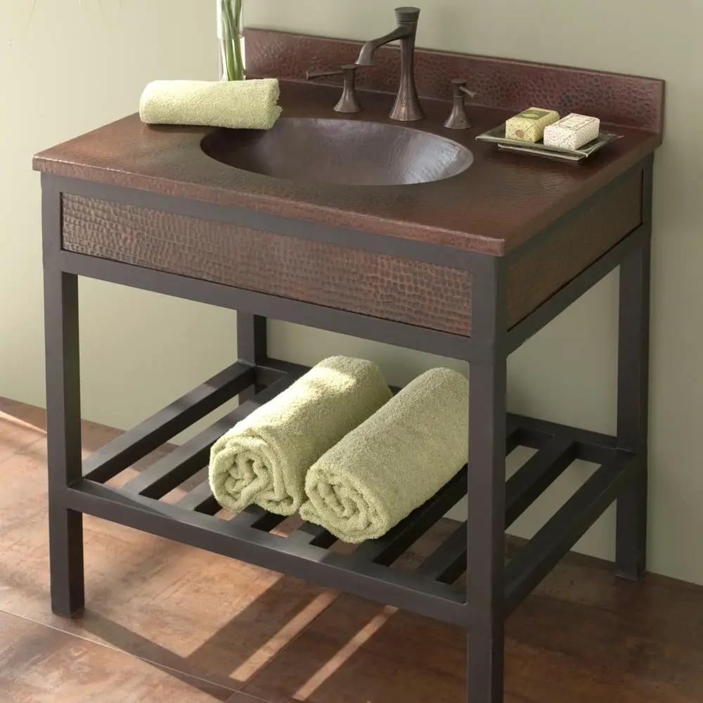 antique copper vanity