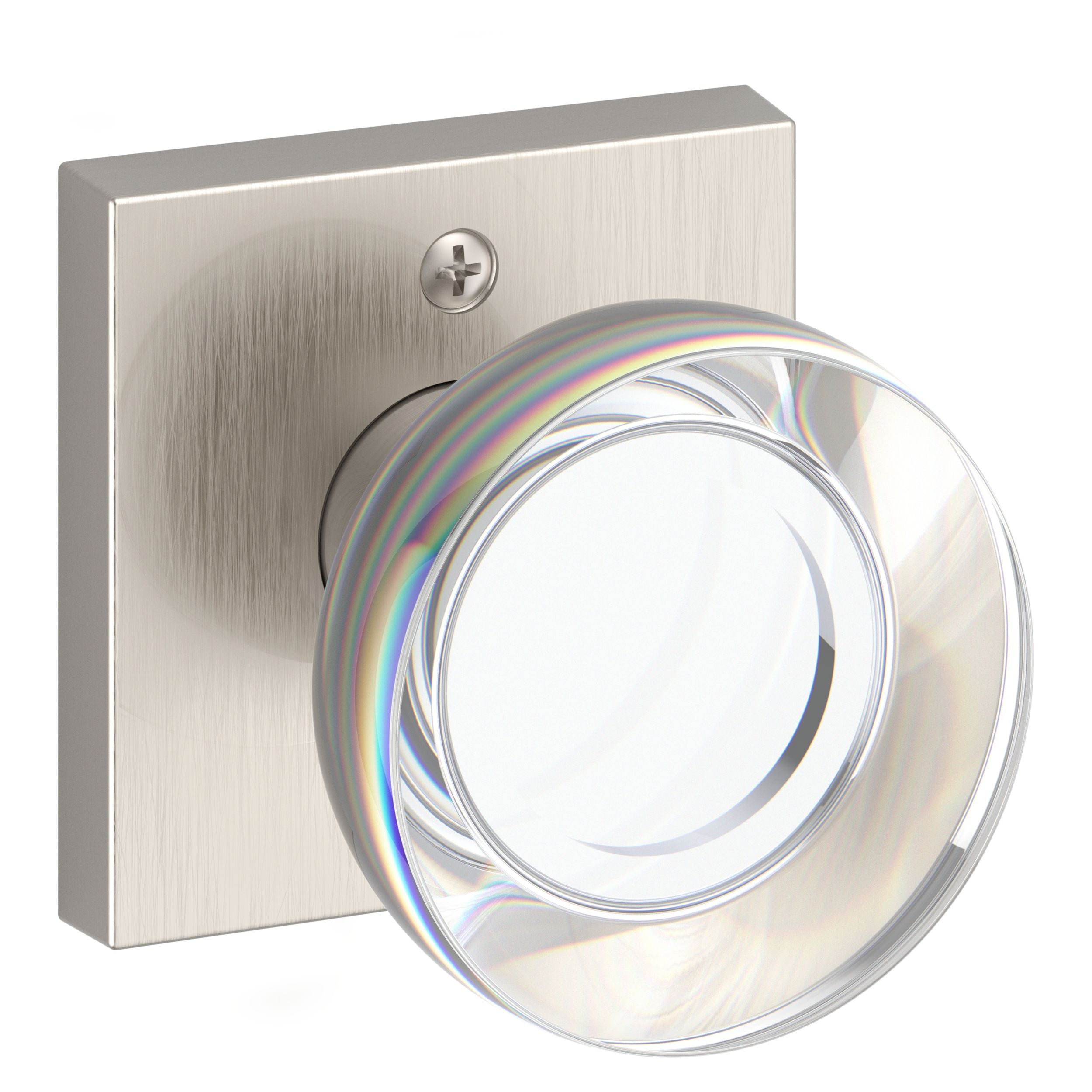 Baldwin Reserve Contemporary Crystal Knob and Square Rose