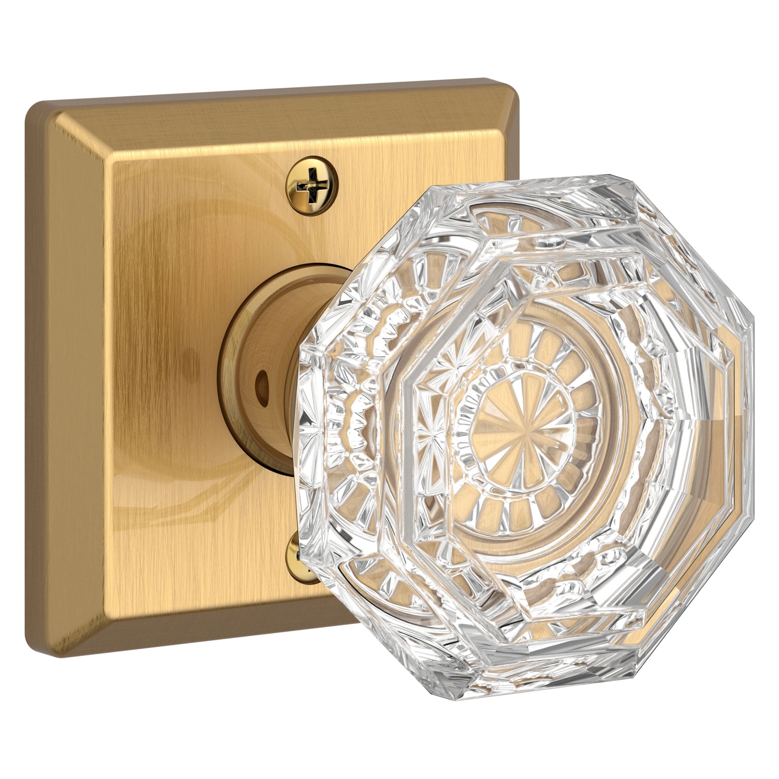 Baldwin Reserve Crystal Knob and Traditional Square Rose