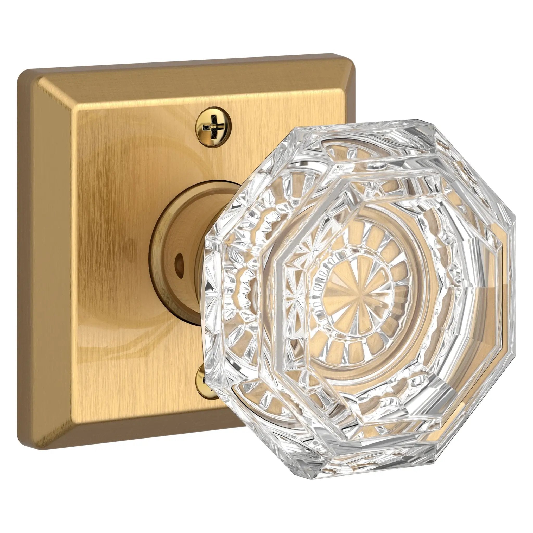 Baldwin Reserve Crystal Knob and Traditional Square Rose by Baldwin