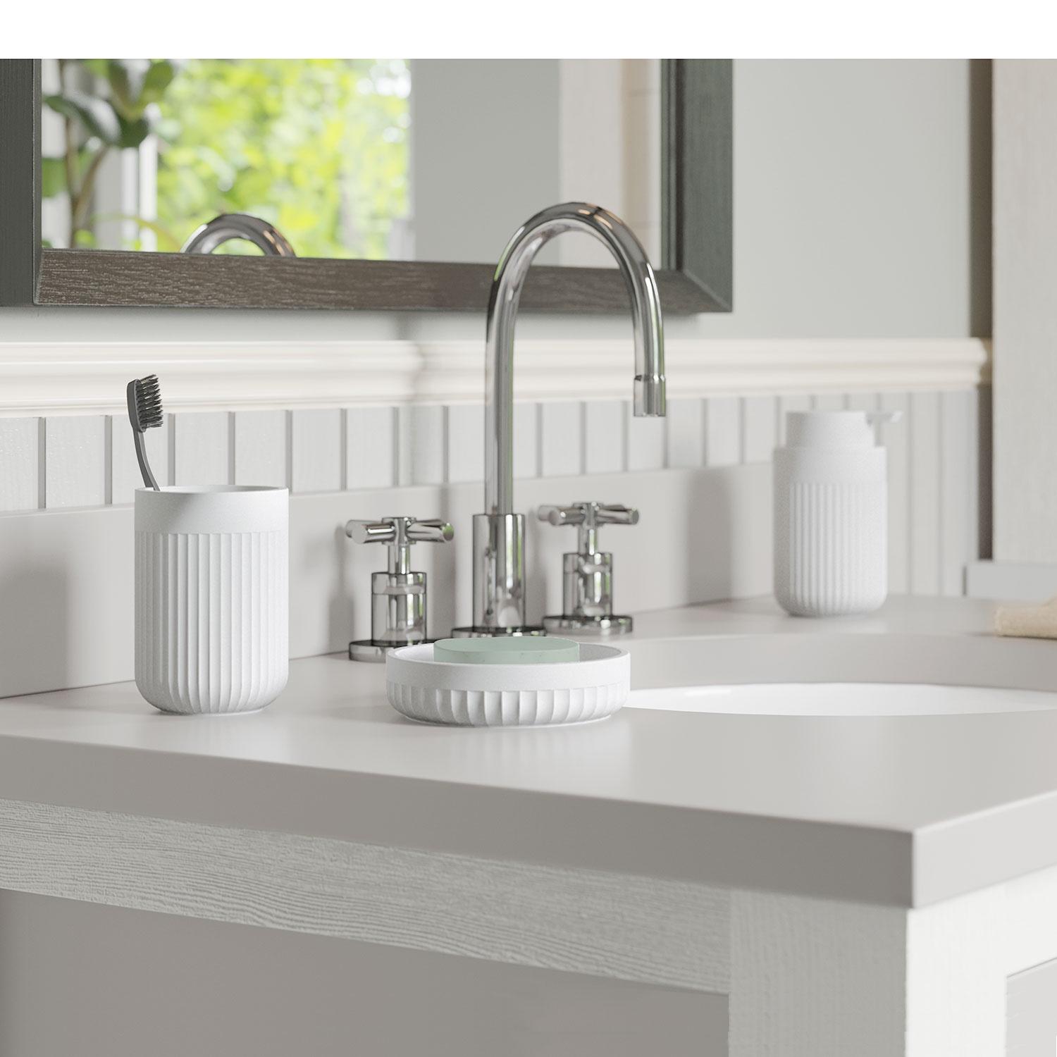 white soap dispenser