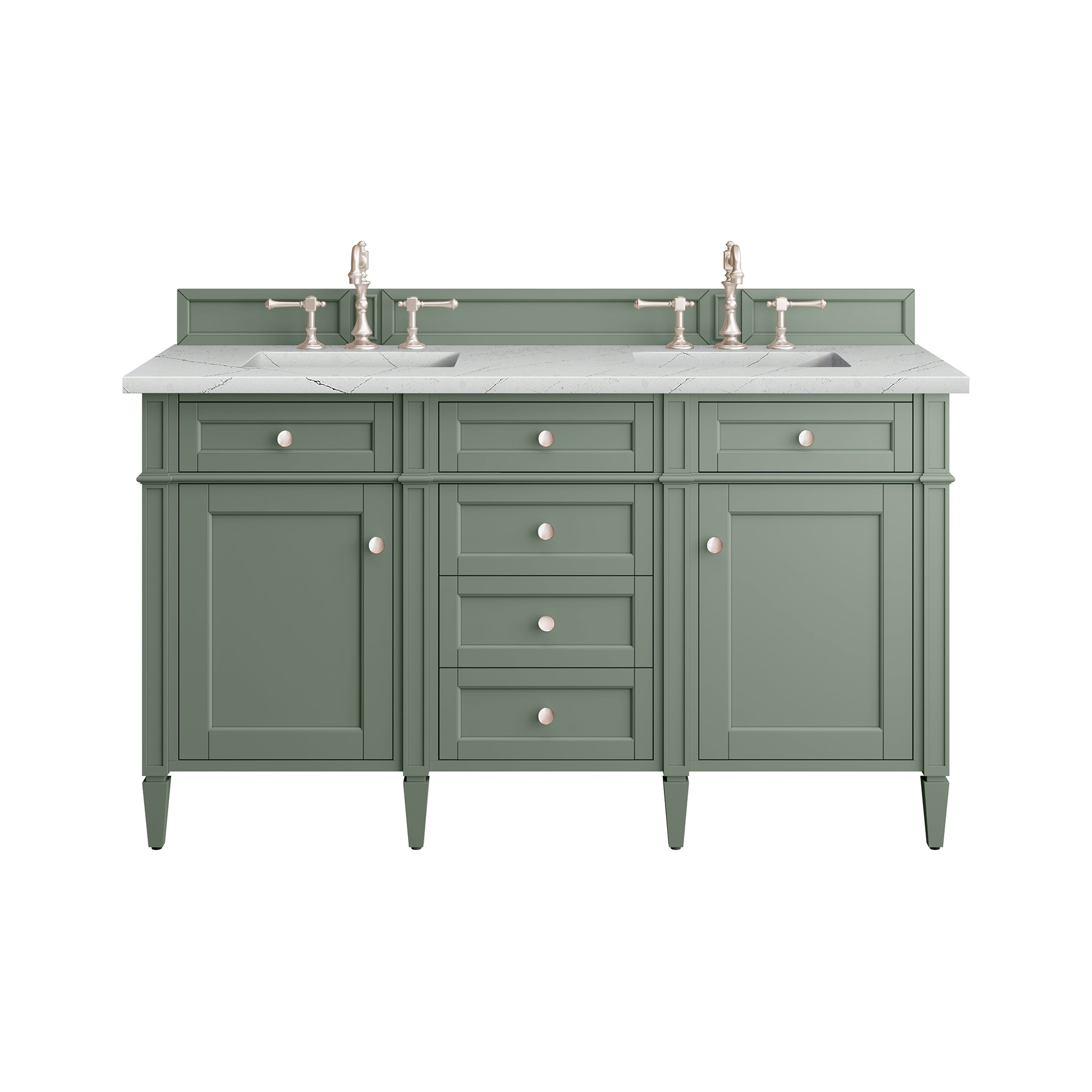 James Martin Vanities Brittany 60" Double Vanity - Smokey Celadon