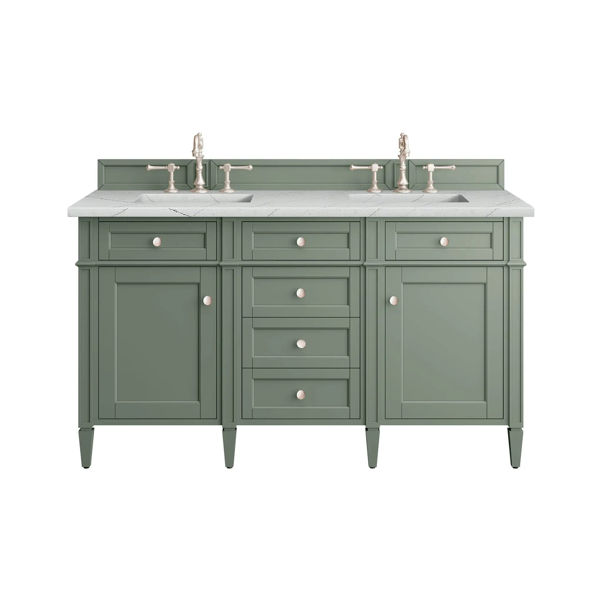James Martin Brittany 60" Double Vanity Set - Smokey Celadon by James Martin Vanities