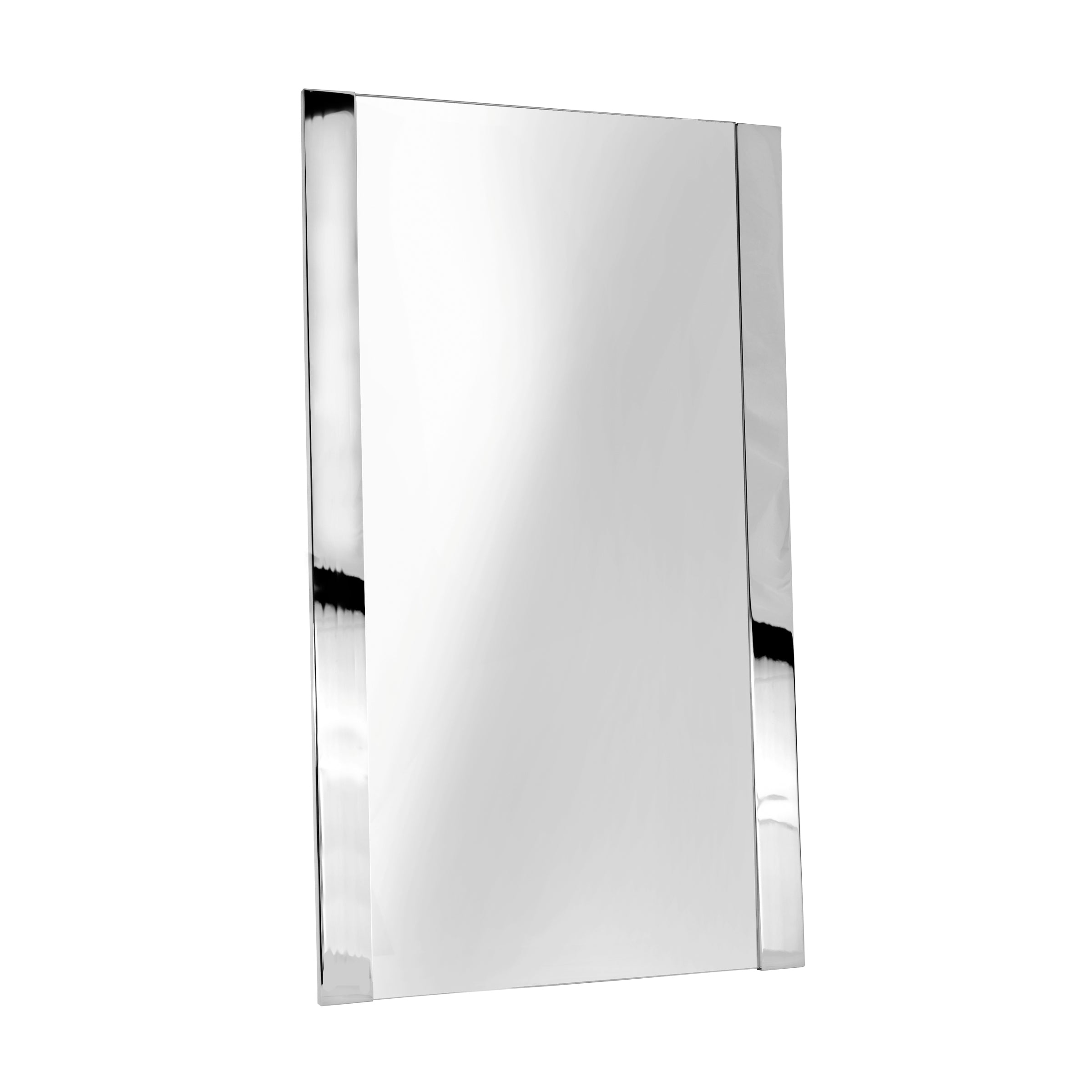 polished chrome framed mirror