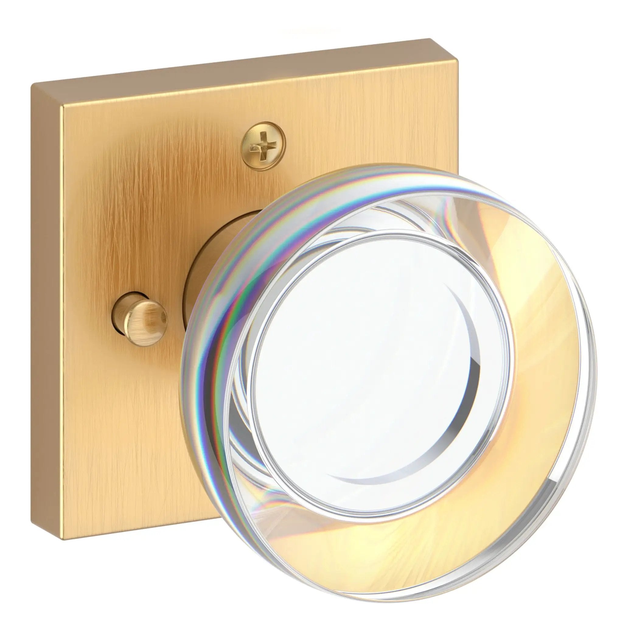 Baldwin Reserve Contemporary Crystal Knob and Square Rose by Baldwin