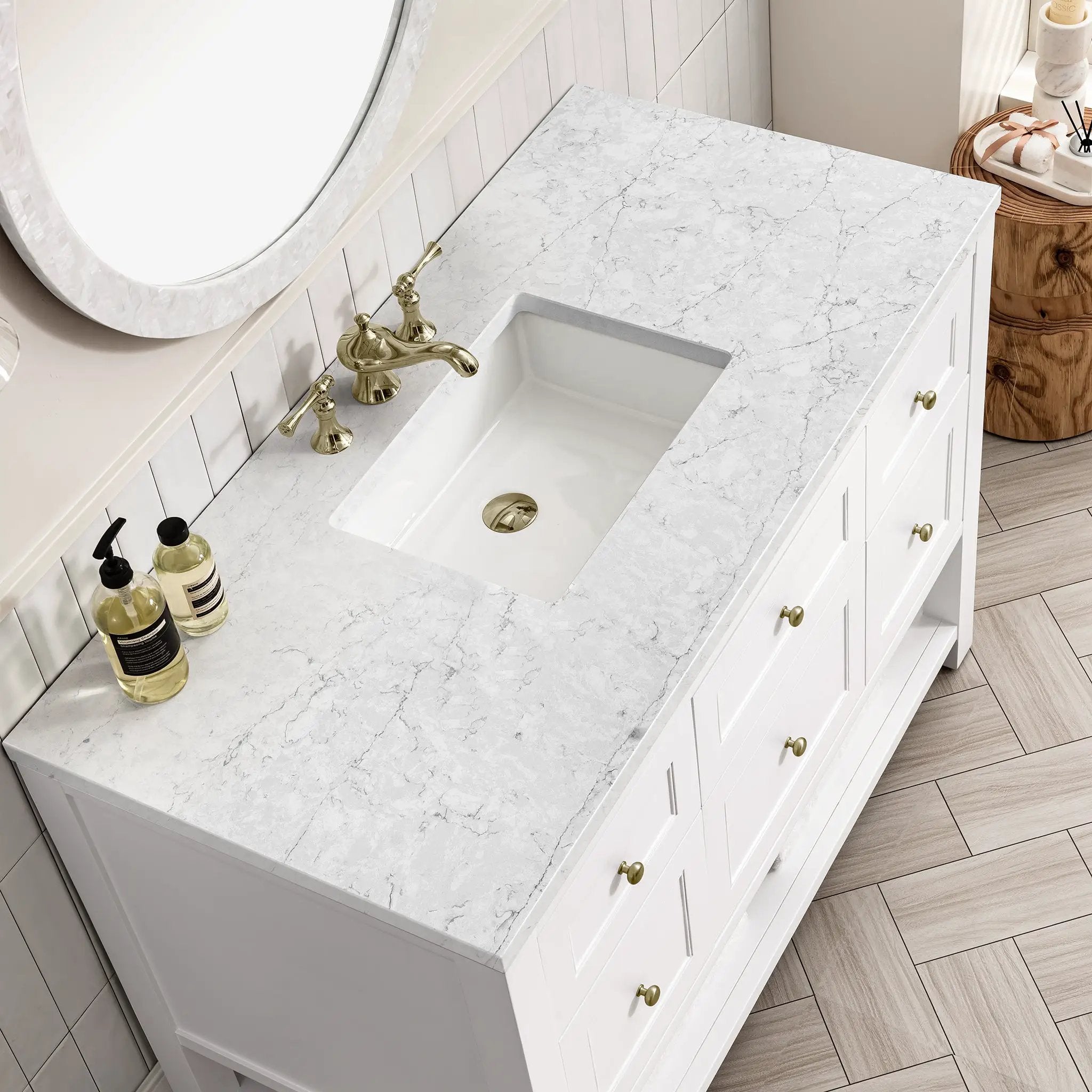 bright white vanity