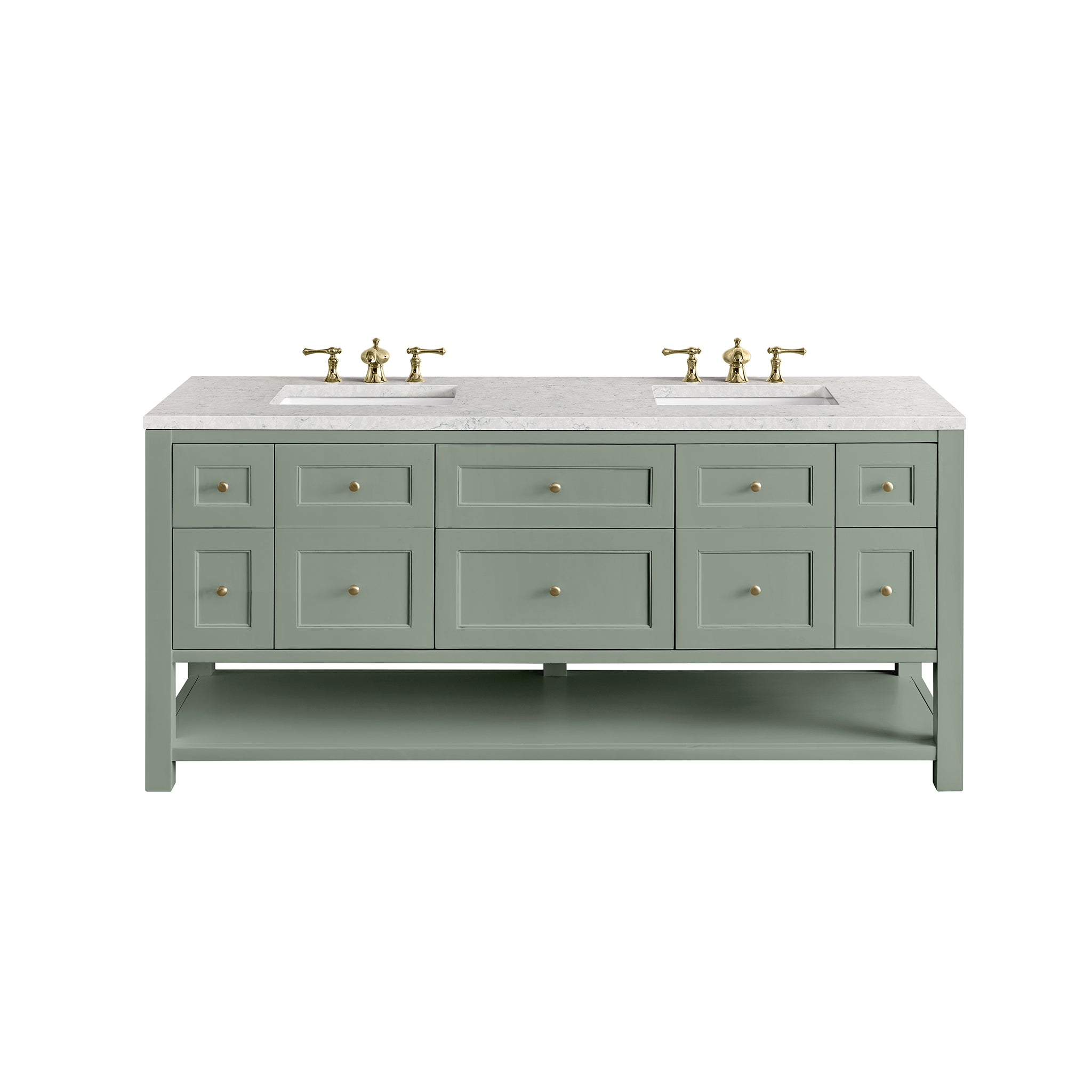 James Martin Vanities Breckenridge 72" Double Vanity - Smokey Celadon