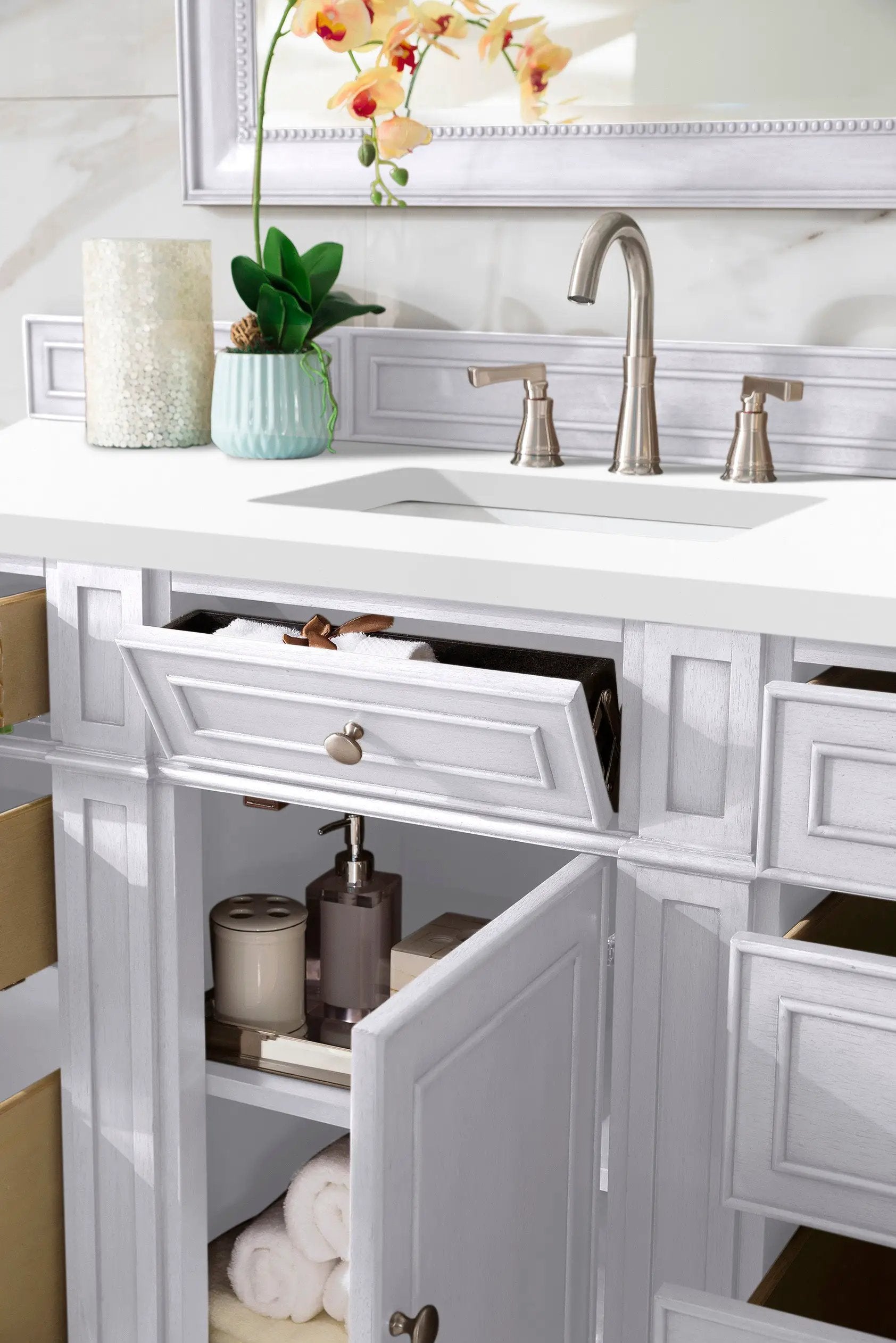 bright white vanity