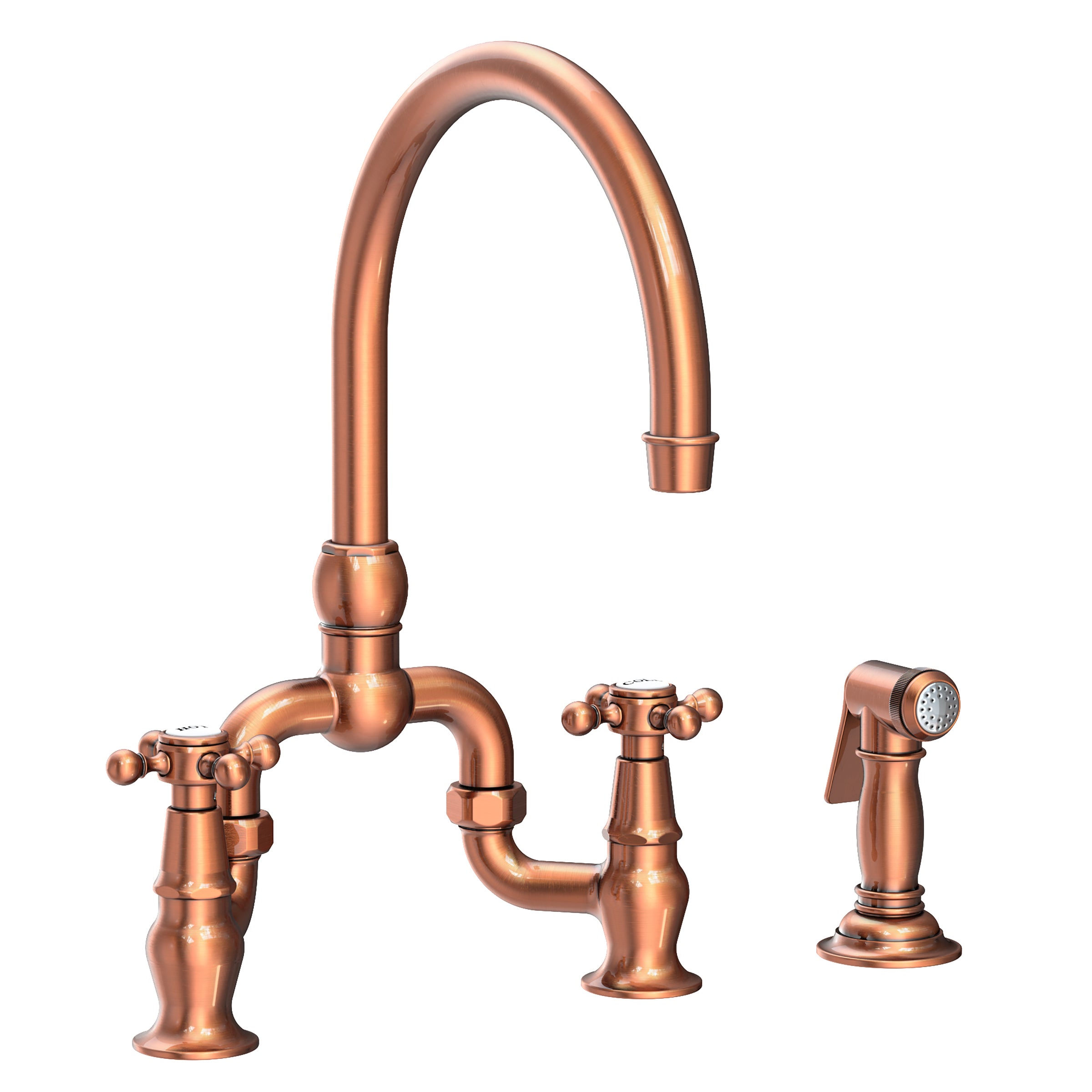 Newport Brass Chesterfield Kitchen Bridge Faucet with Side Spray