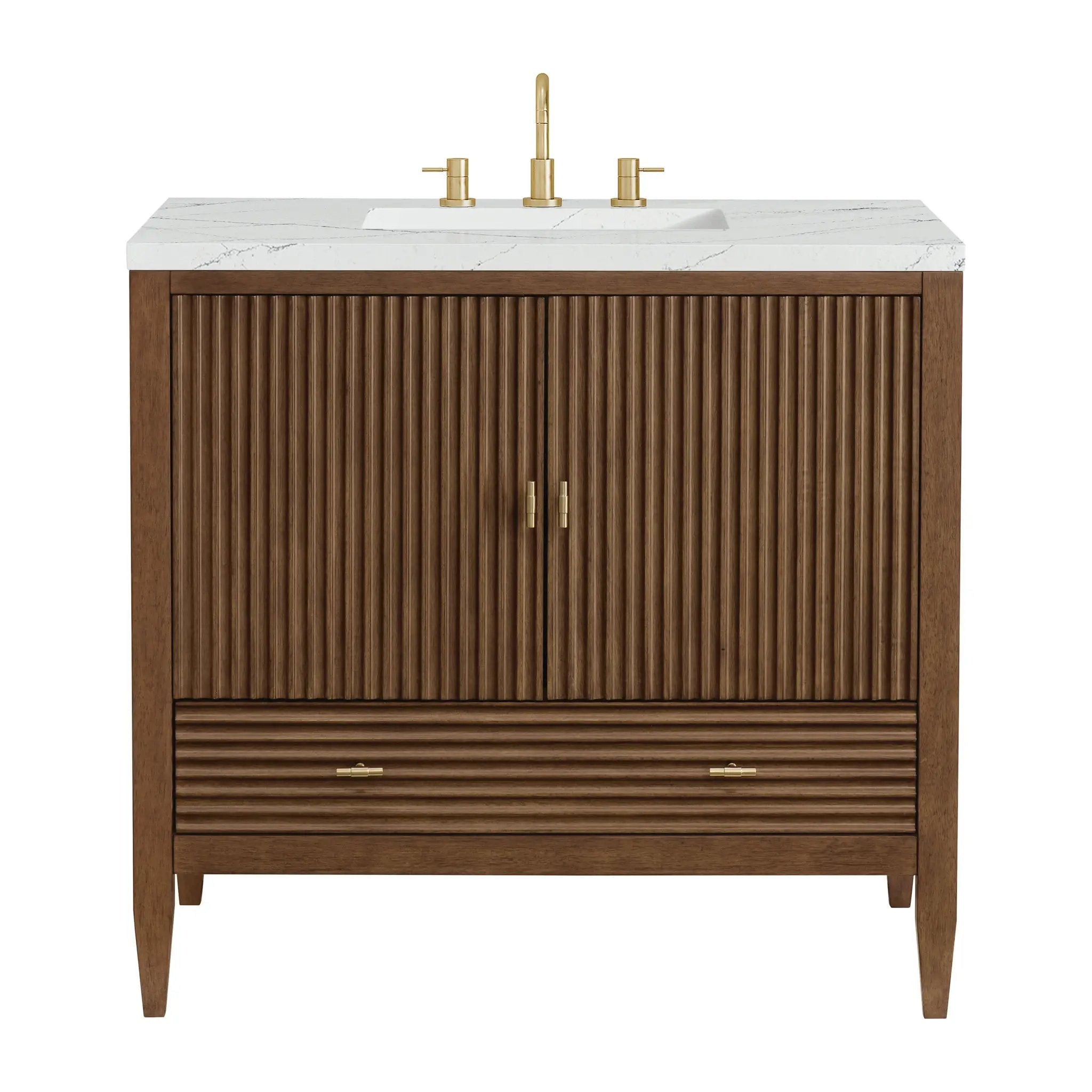 James Martin Myrrin 36" Vanity Set - Mid Century Walnut by James Martin Vanities