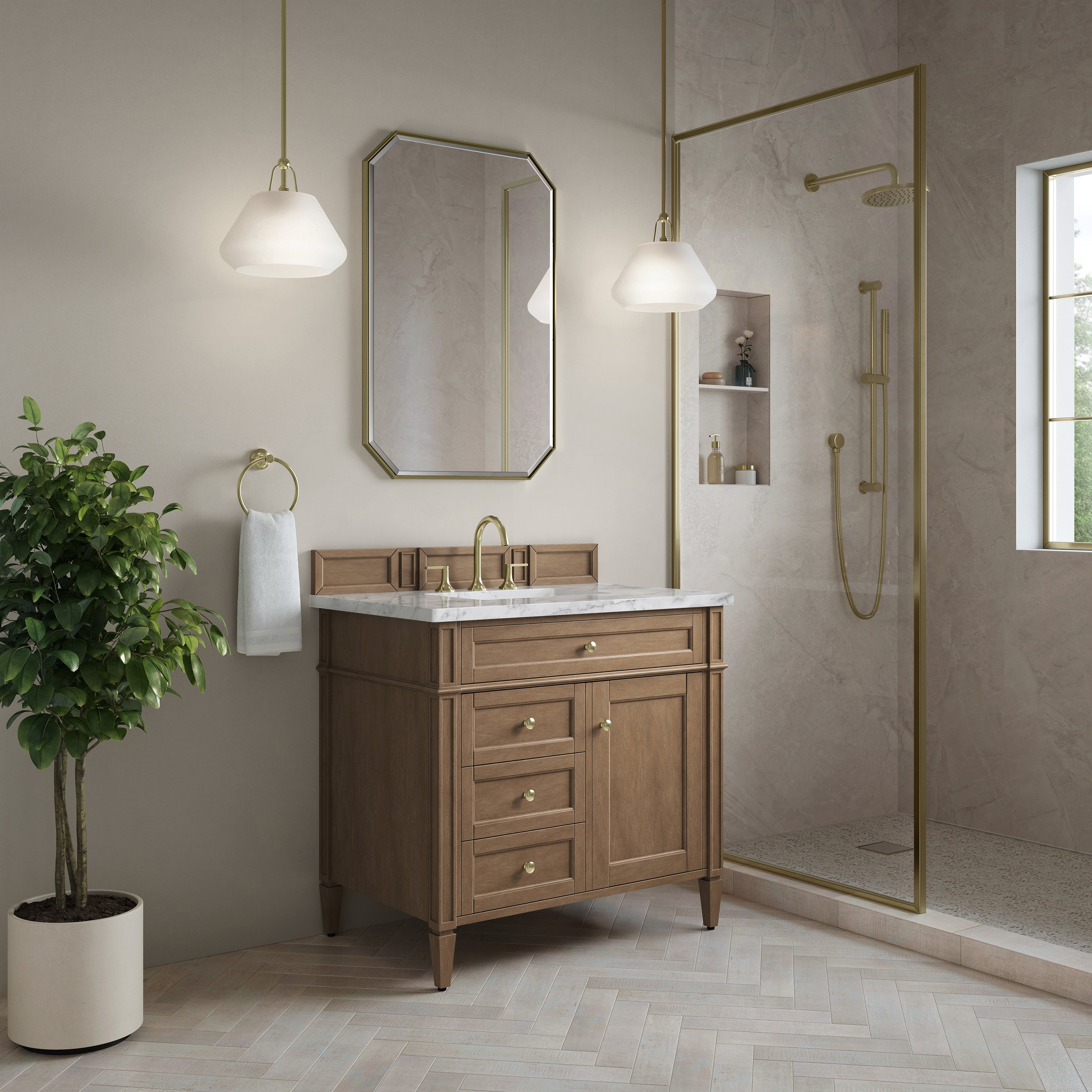 pecan vanity