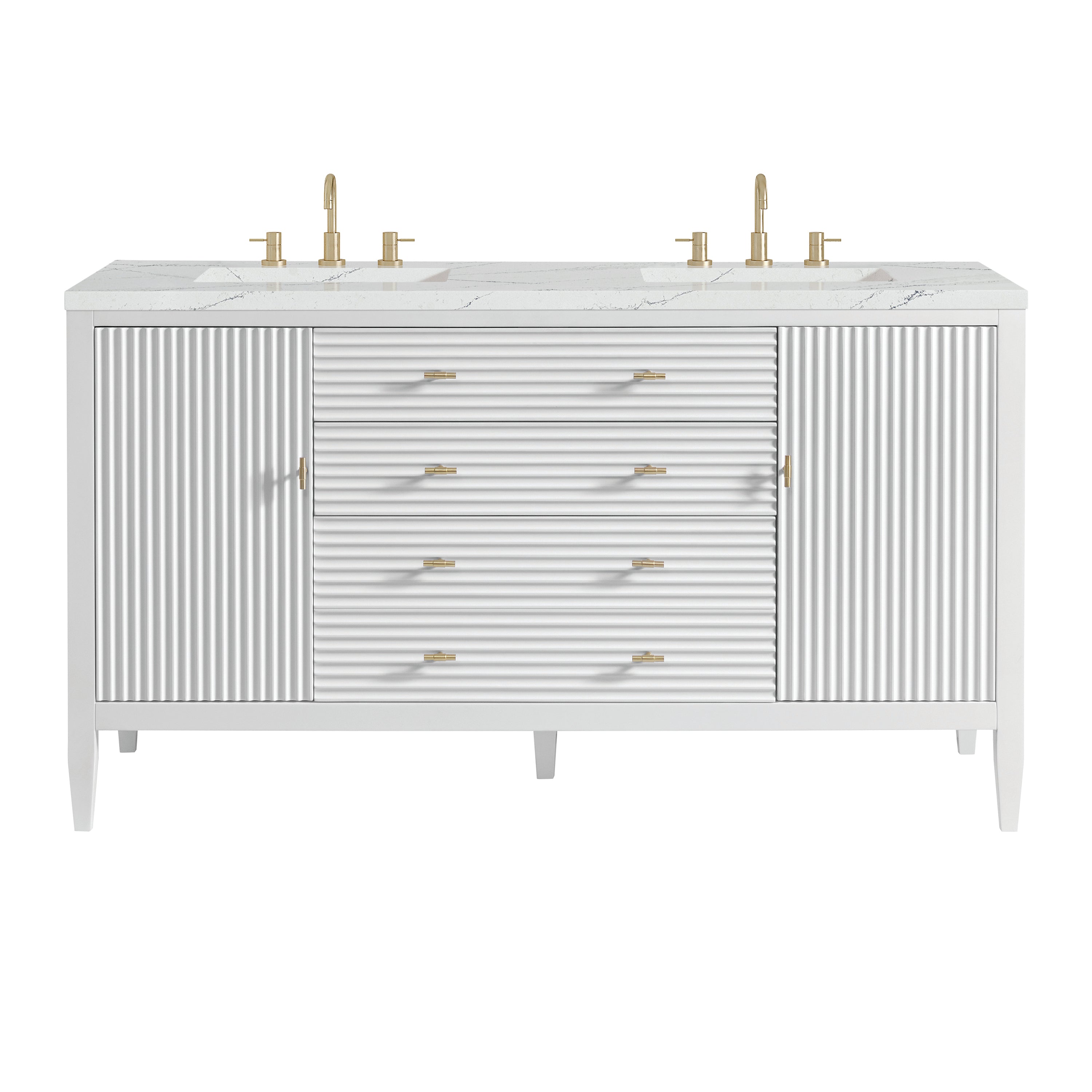 James Martin Myrrin 60" Double Vanity Set - Bright White by James Martin Vanities