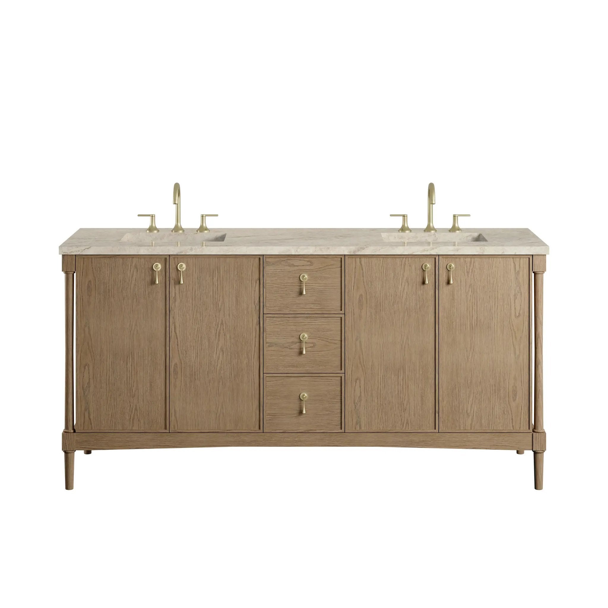 James Martin Kinnsden 72" Double Vanity Set - Weathered Oak by James Martin Vanities