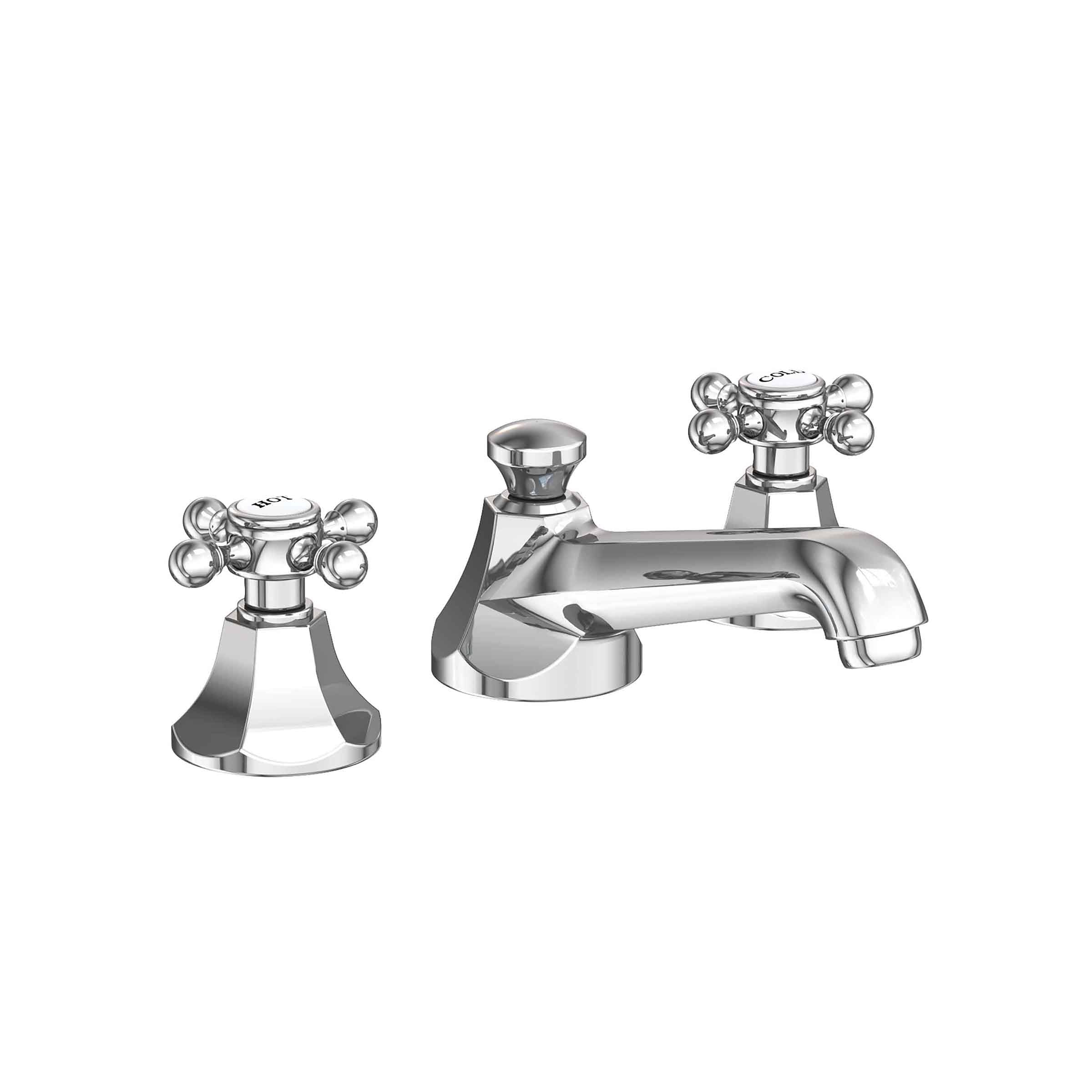 polished chrome lavatory faucet