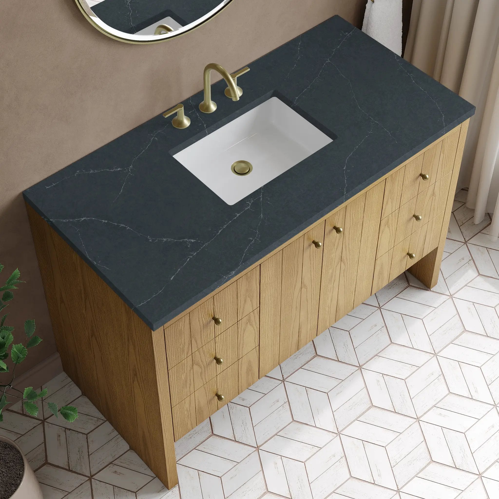 light natural oak vanity
