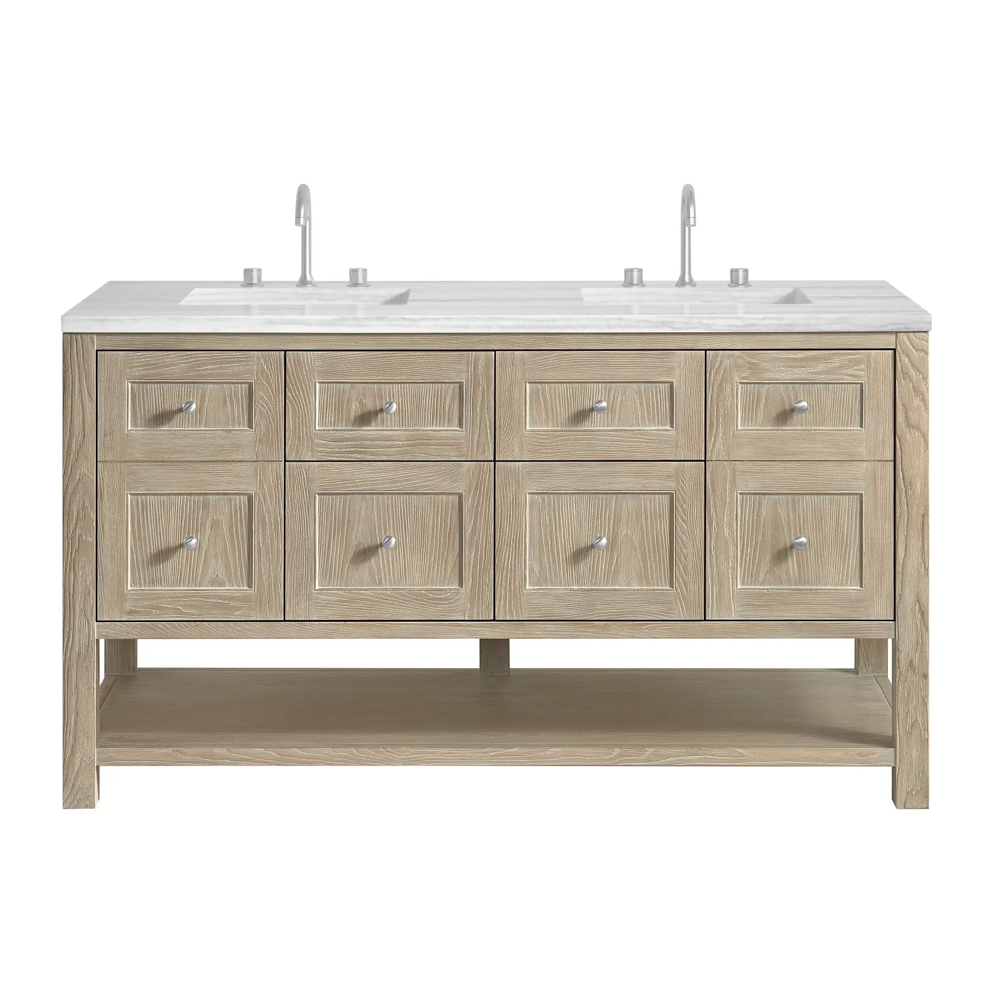 James Martin Breckenridge 60" Double Vanity Set - Whitewashed Oak by James Martin Vanities