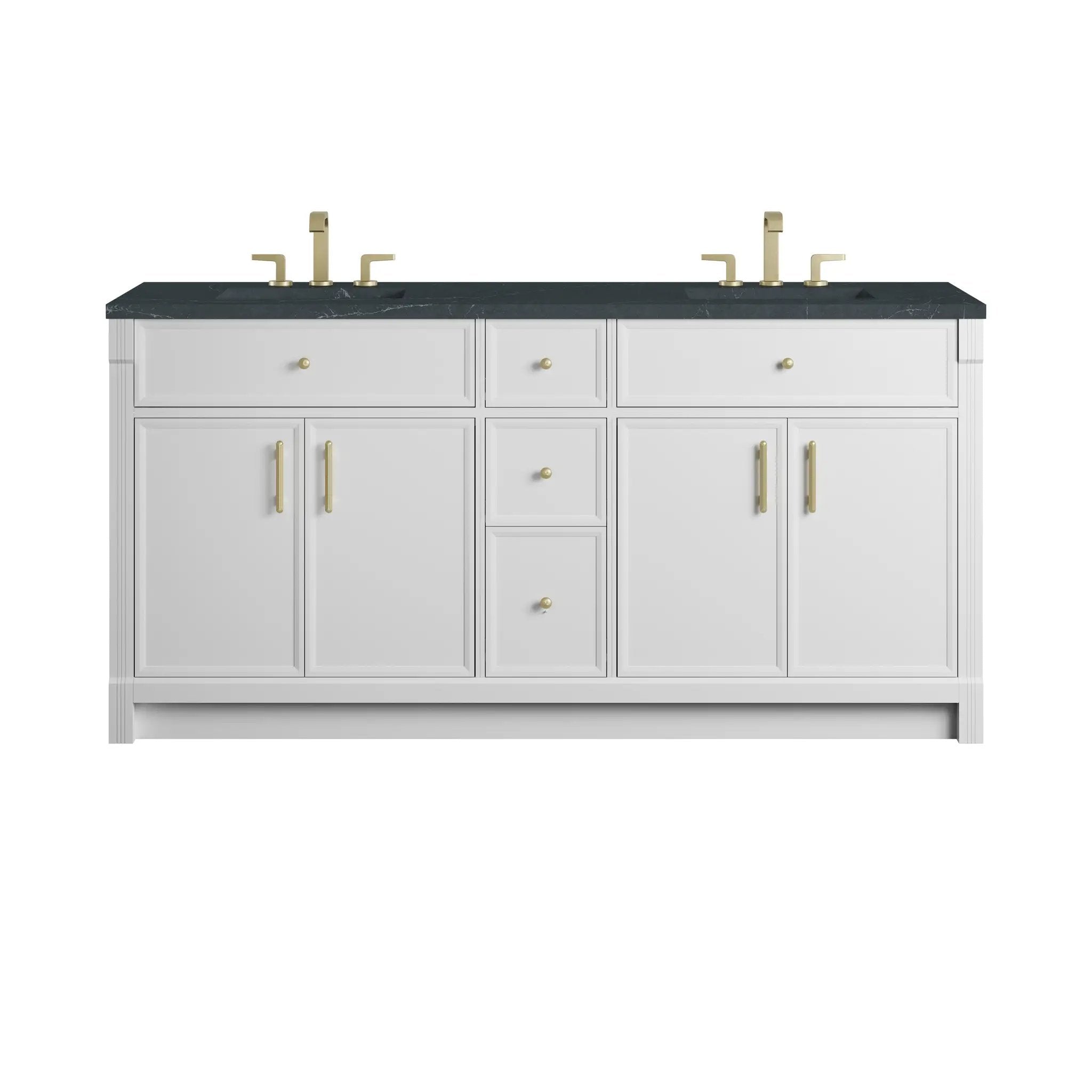 James Martin Bellshire 72" Double Vanity Set - Bright White by James Martin Vanities