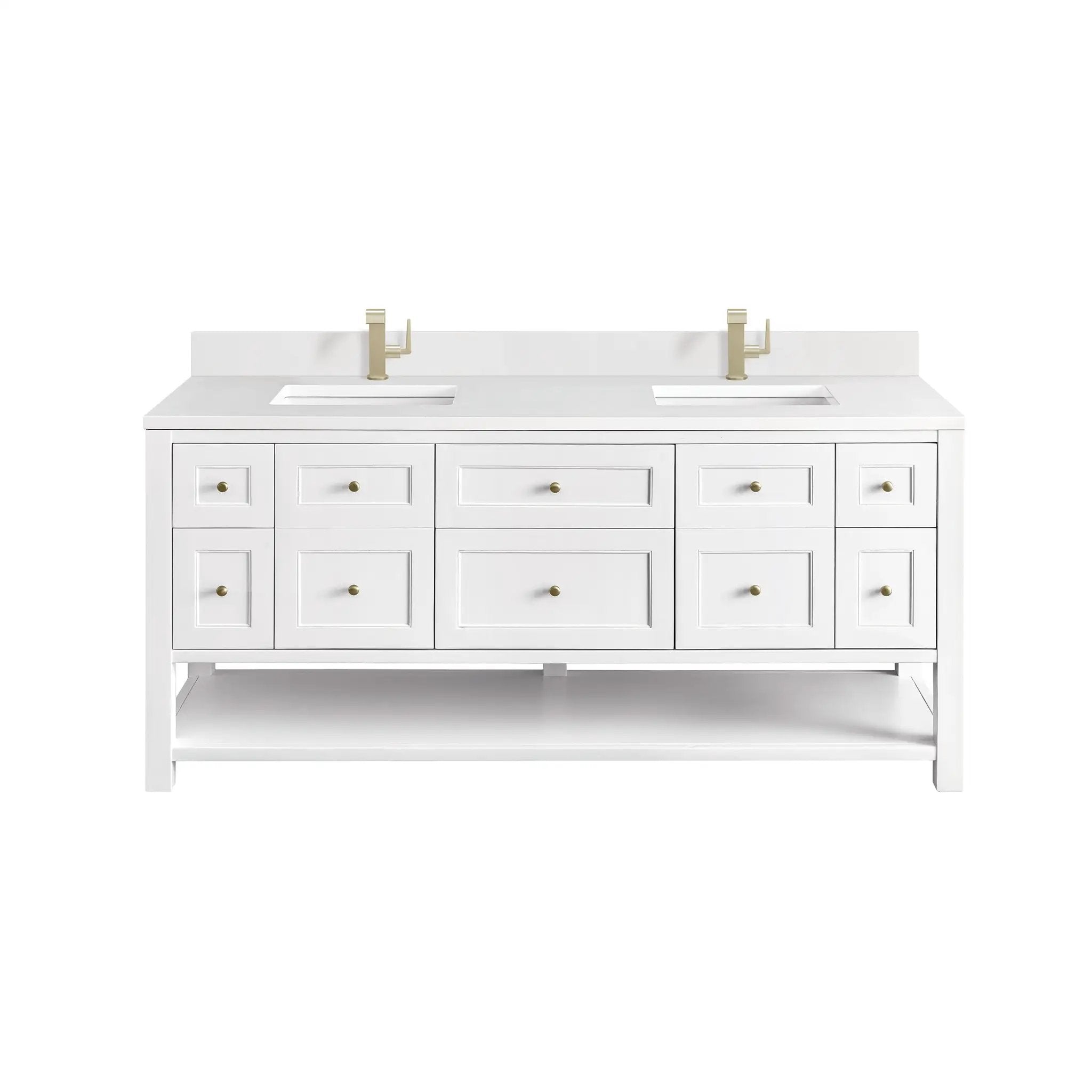 James Martin Breckenridge 72" Double Vanity Set - Bright White by James Martin Vanities