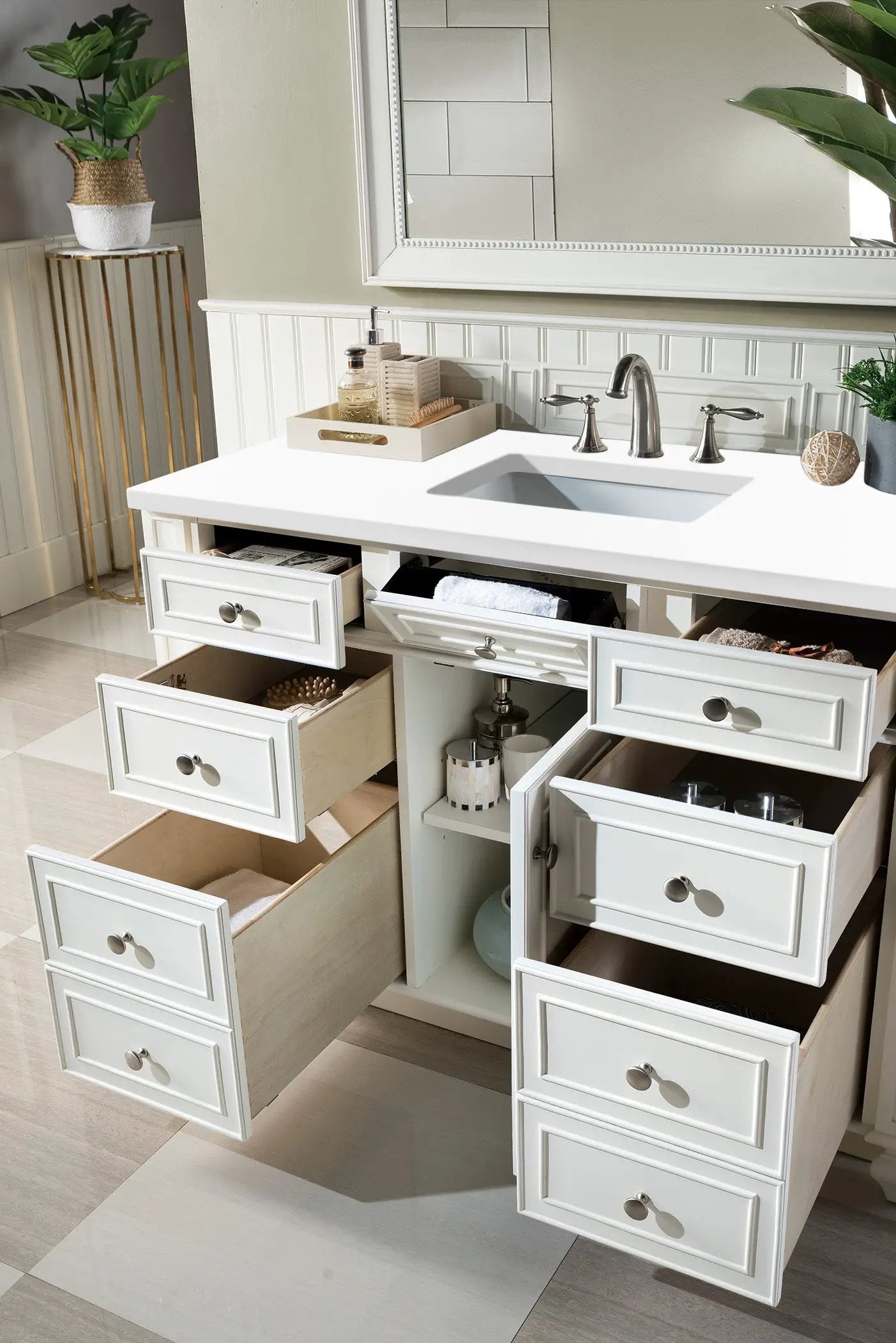 bright white vanity