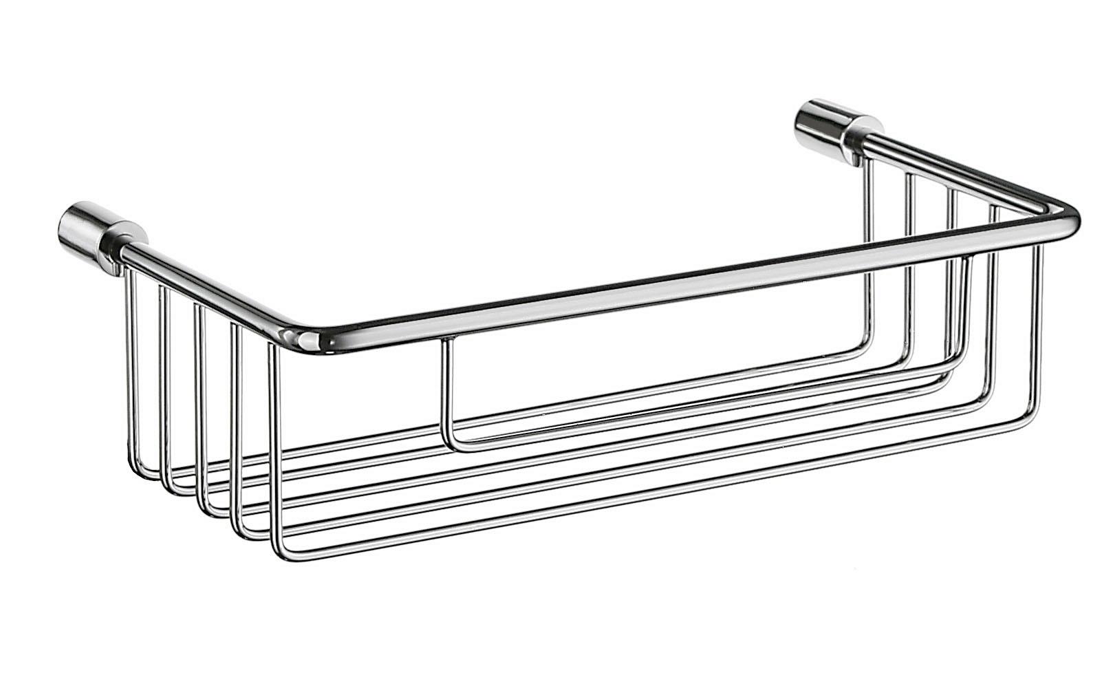 polished chrome shower basket