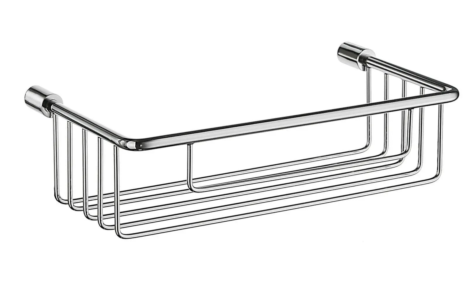 polished chrome shower basket