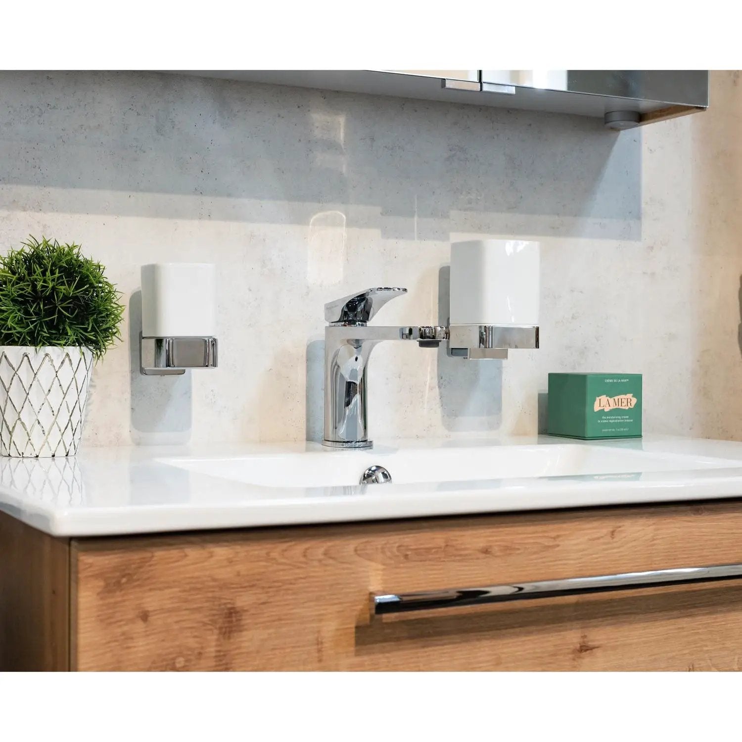 polished chrome soap dispenser