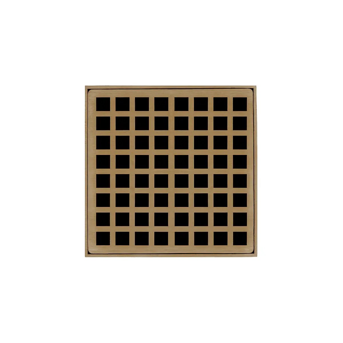 Infinity Drain 5" x 5" QDB 5 Complete Kit with Squares Pattern Decorative Plate with Stainless Steel Bonded Flange Drain Body, 2" No Hub Outlet by Infinity Drain