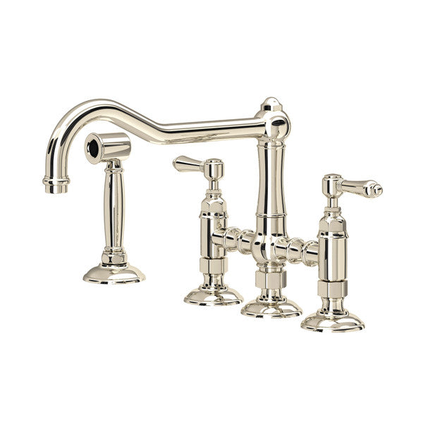 Rohl Acqui Bridge Kitchen Faucet with Side Spray