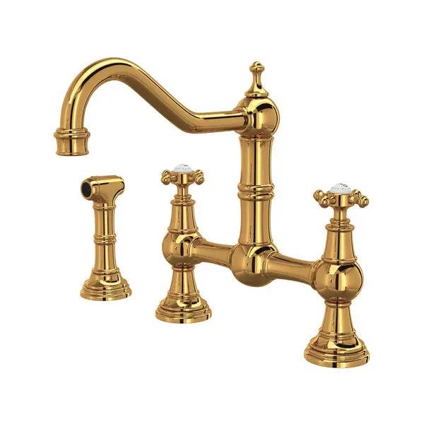 Rohl Edwardian Bridge Kitchen Faucet with Side Spray by Rohl