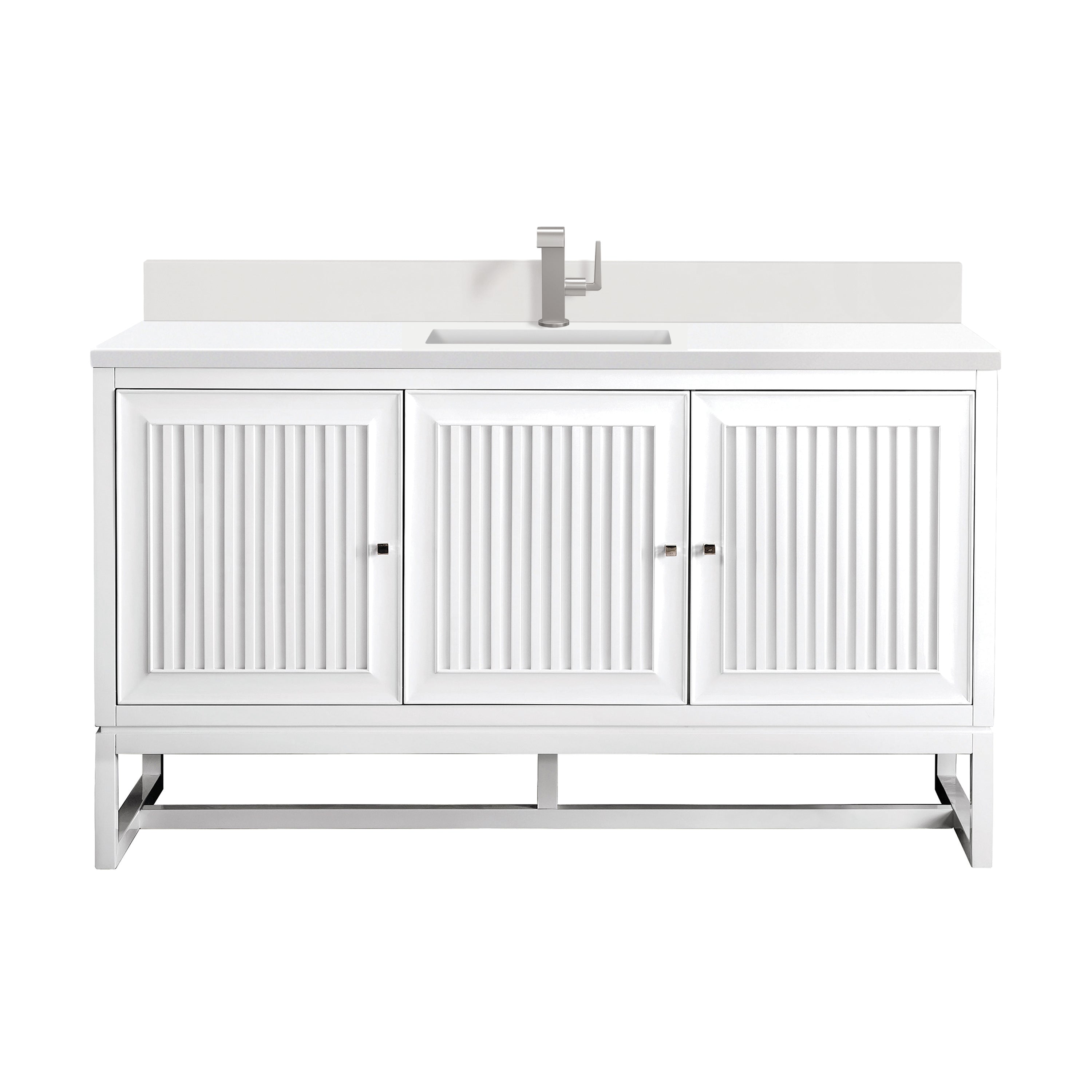 James Martin Vanities Athens 60" Single Vanity - Glossy White